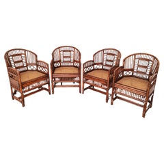Set of 4 Brighton Pavilion Bamboo Rattan and Cane Chairs