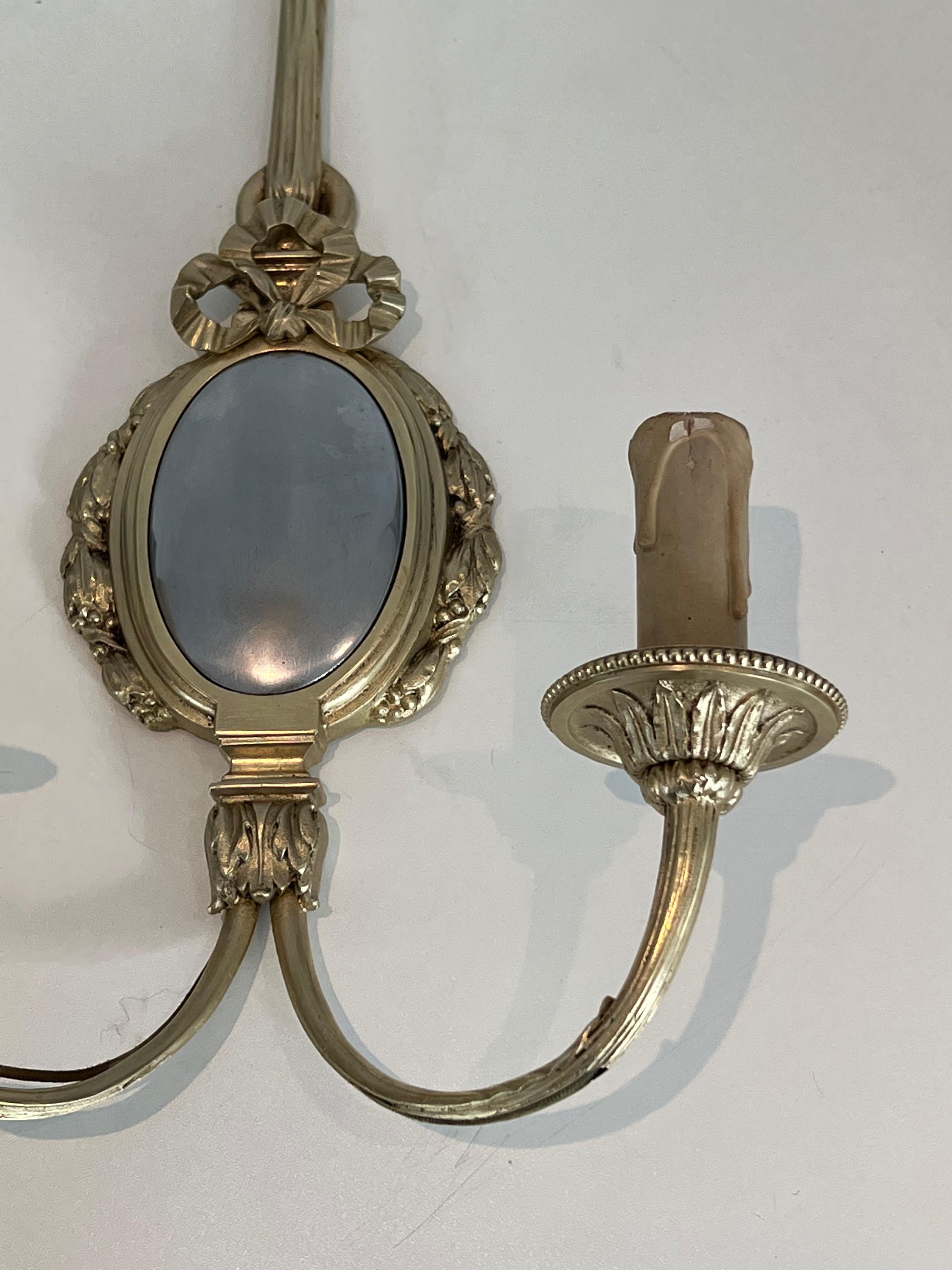 Set of 4 Bronze and Chrome Wall Sconces 4