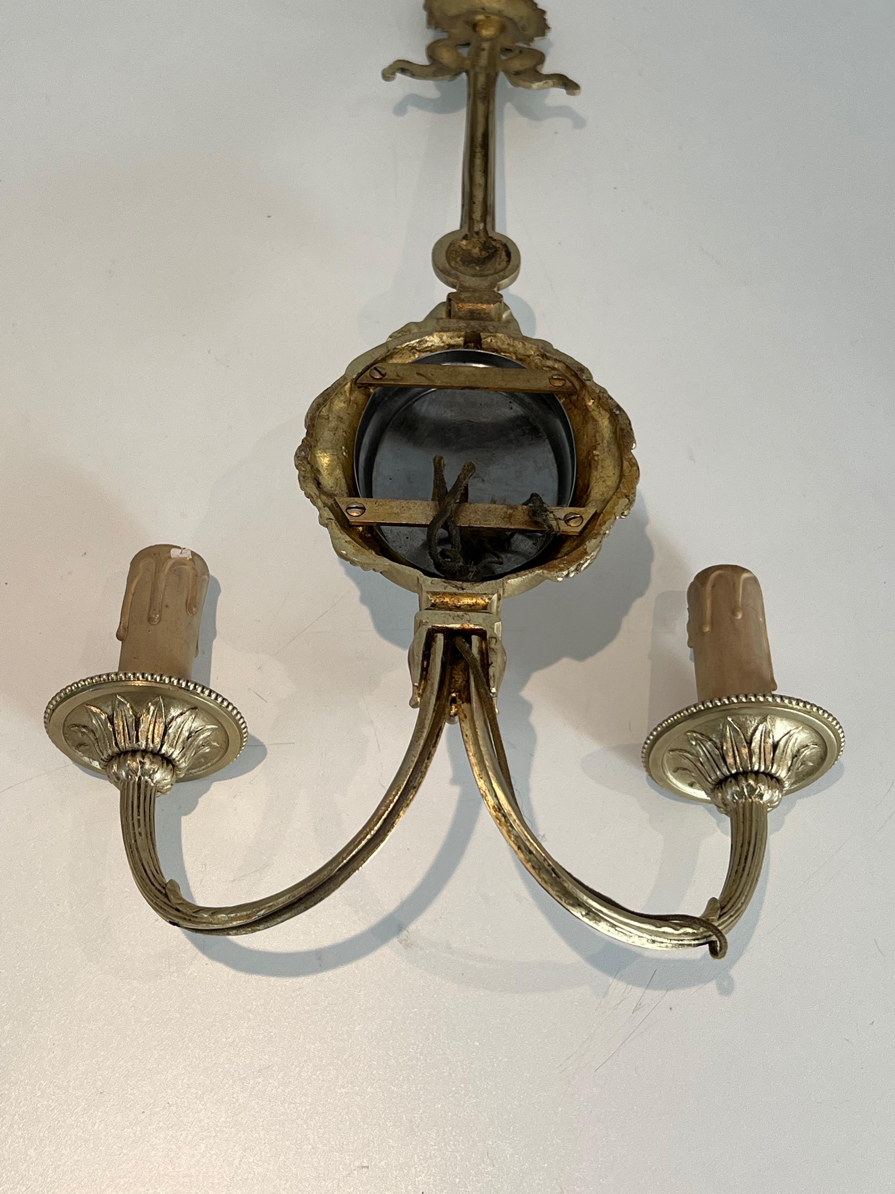 Set of 4 Bronze and Chrome Wall Sconces 12