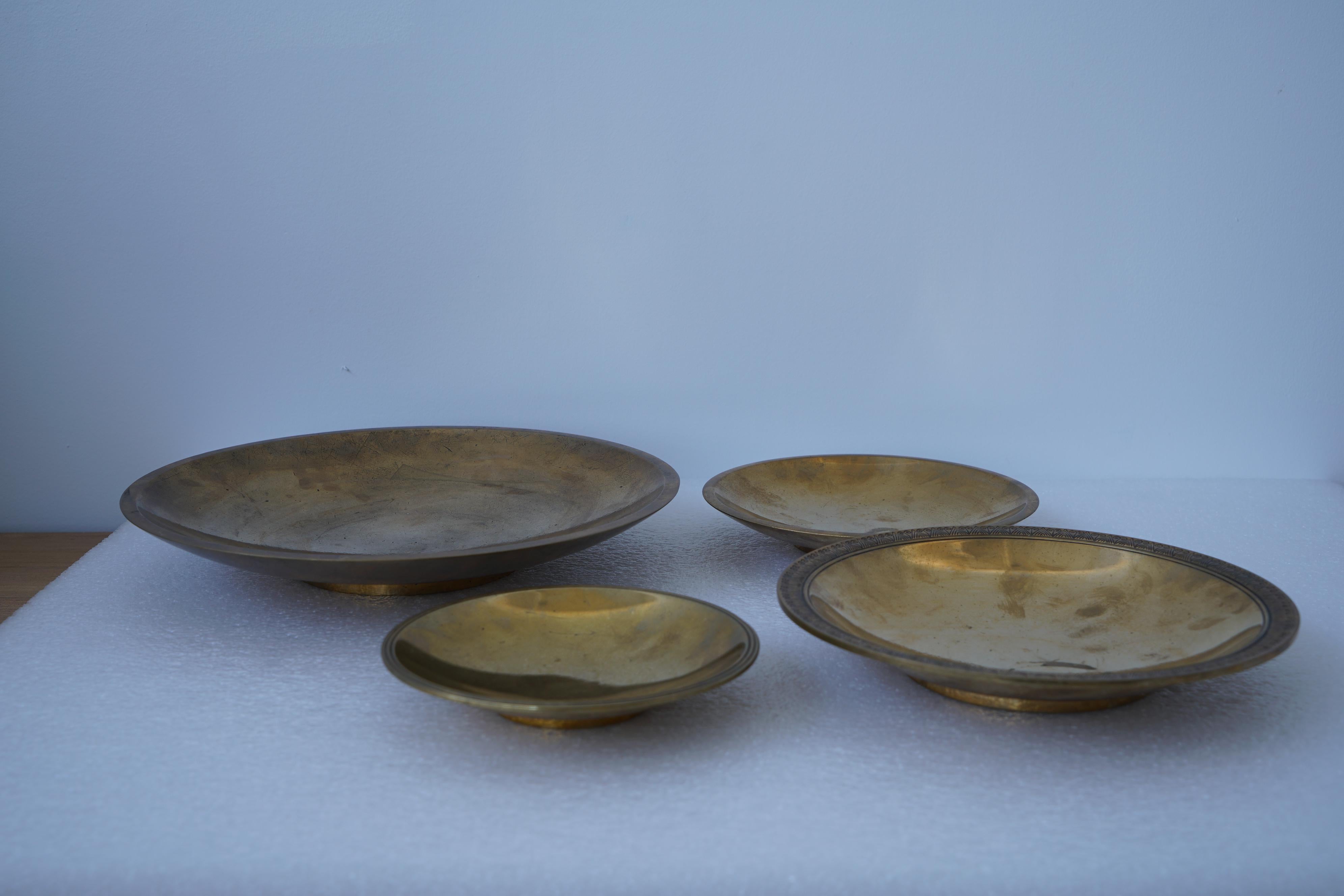 Set of 4 Bronze Chargers by Just Andersen For Sale 5