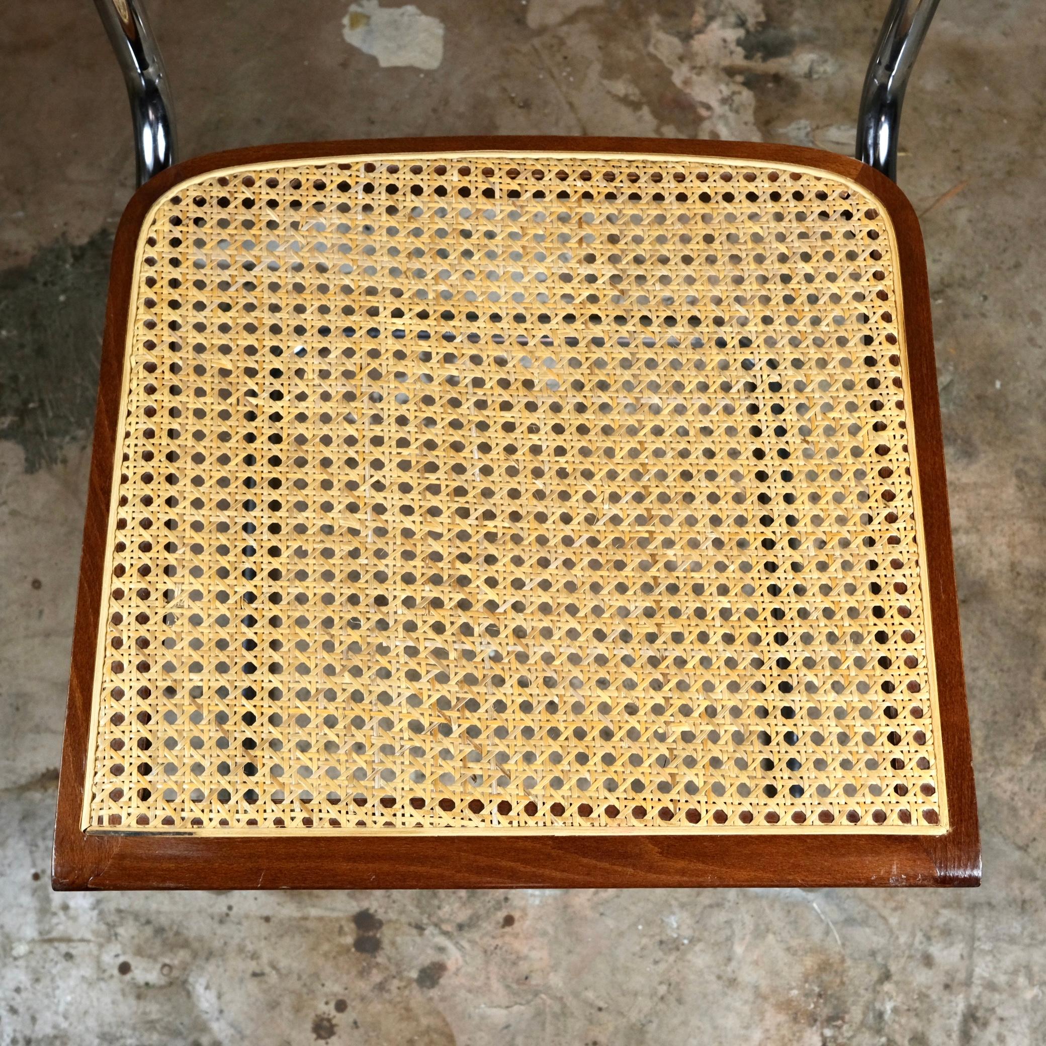 Set of 4 brown Cesca chairs, designed by Marcel Breuer, 1970s 4