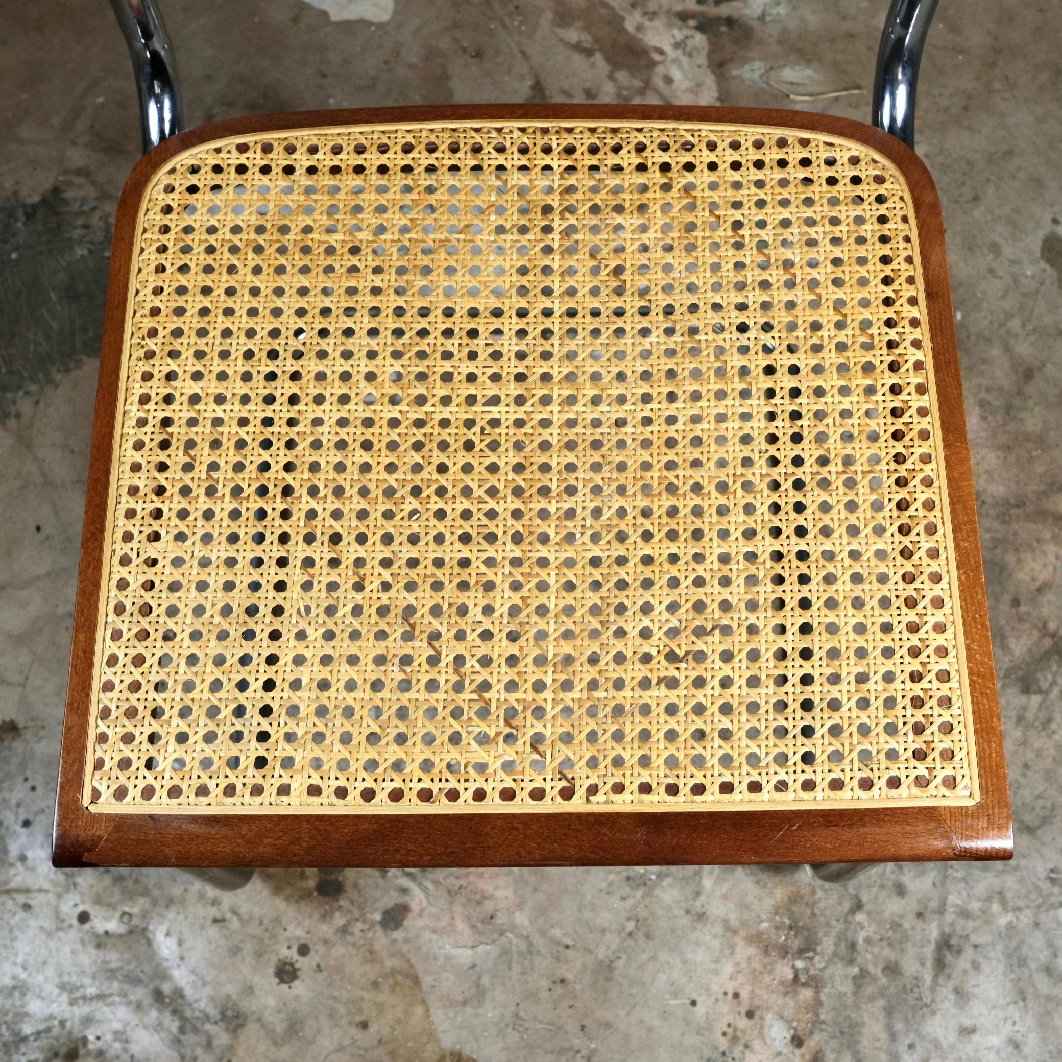 Set of 4 brown Cesca chairs, designed by Marcel Breuer, 1970s 5