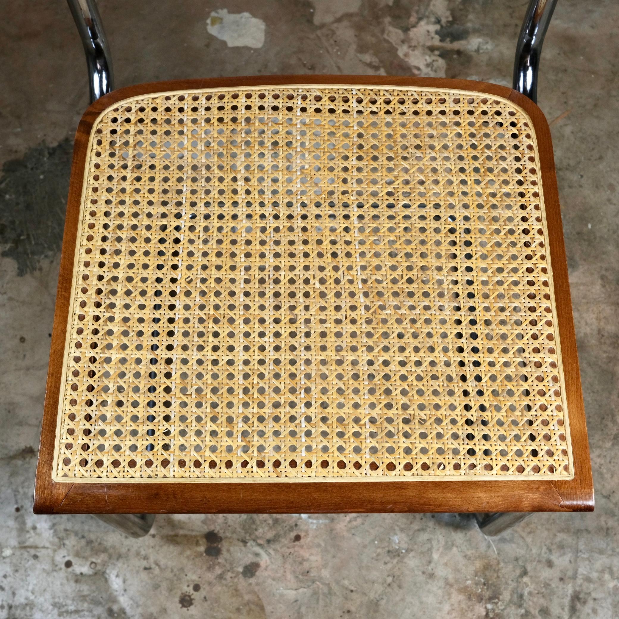 Set of 4 brown Cesca chairs, designed by Marcel Breuer, 1970s 6