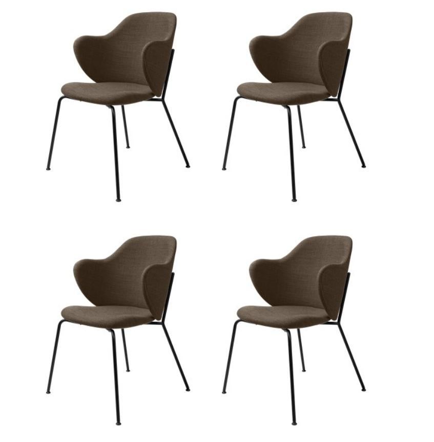Set of 4 brown fiord lassen chairs by Lassen
Dimensions: W 58 x D 60 x H 88 cm 
Materials: Textile

The Lassen chair by Flemming Lassen, Magnus Sangild and Marianne Viktor was launched in 2018 as an ode to Flemming Lassen’s uncompromising