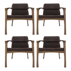 Set of 4 Brown Helmut Armchairs by Arturo Verástegui