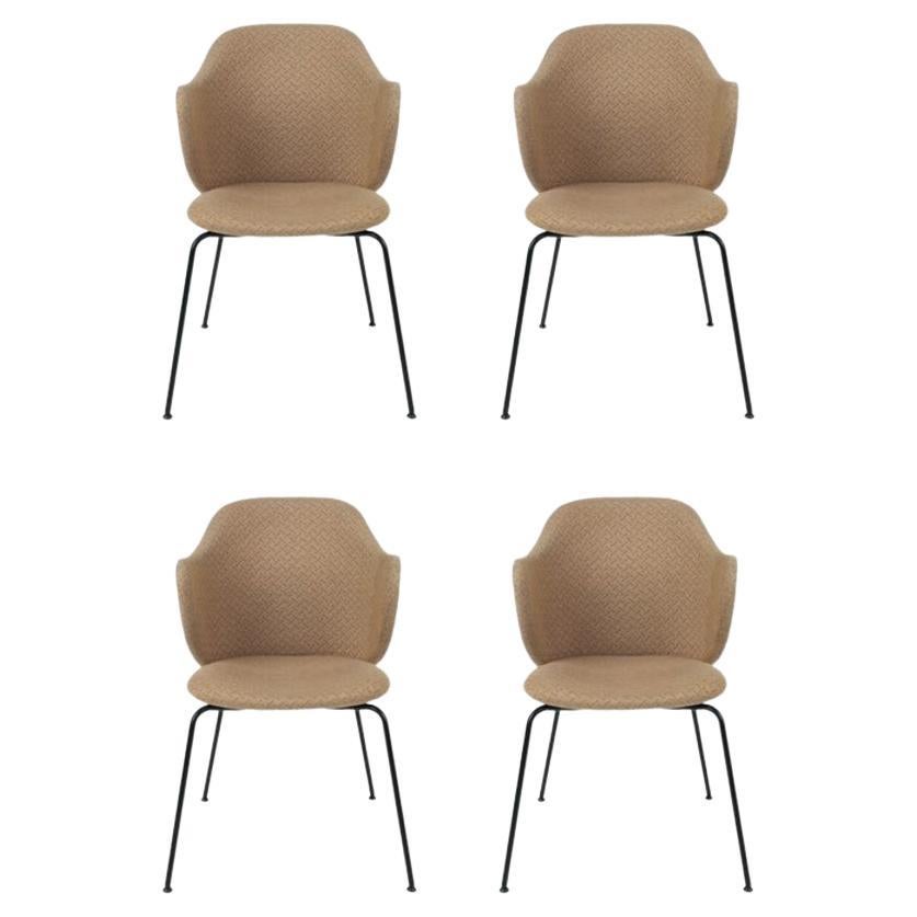 Set of 4 Brown Jupiter Lassen Chairs by Lassen For Sale