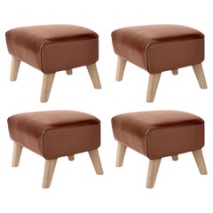 Ensemble de 4 tabourets de chaise My Own en cuir marron et chêne naturel par Lassen