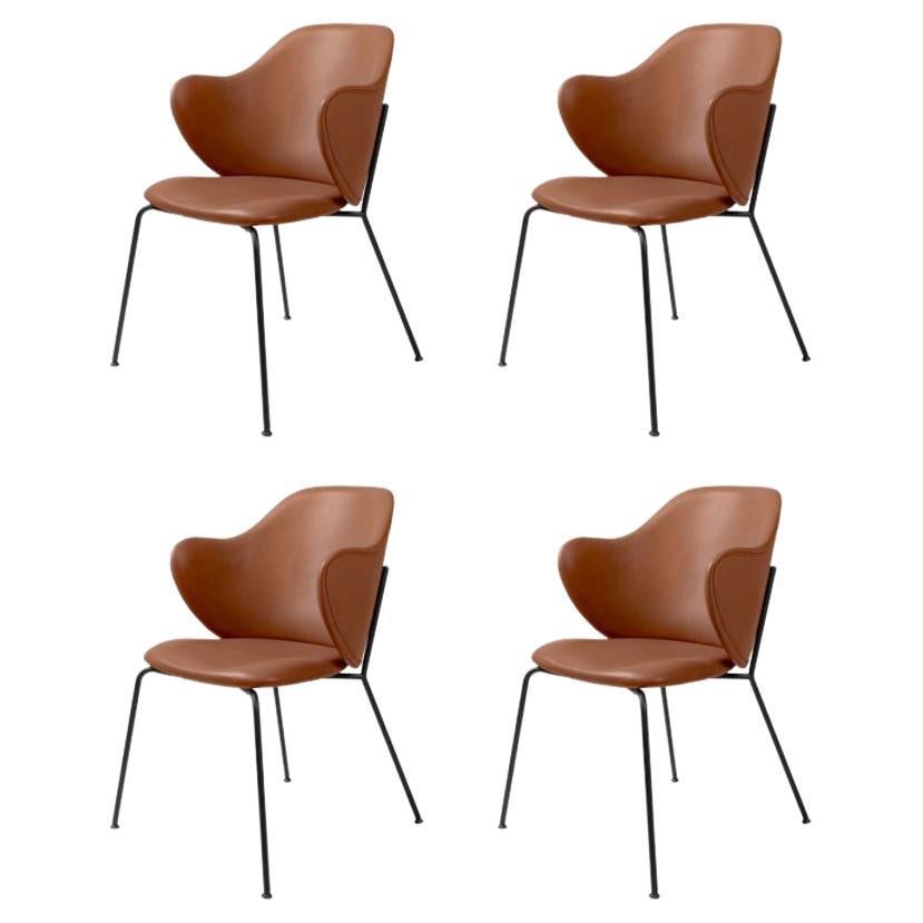 Kristian Vedell Set of Four Rosewood and Leather Chairs, Denmark For