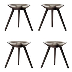 Set of 4 ML 42 Brown Oak Stool by Lassen