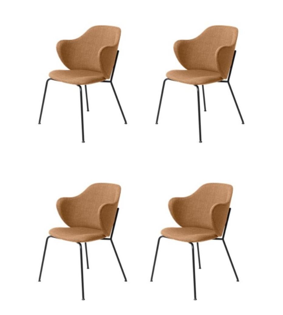 Set of 4 brown remix Lassen chairs by Lassen.
Dimensions: W 58 x D 60 x H 88 cm.
Materials: Textile.

The Lassen chair by Flemming Lassen, Magnus Sangild and Marianne Viktor was launched in 2018 as an ode to Flemming Lassen’s uncompromising