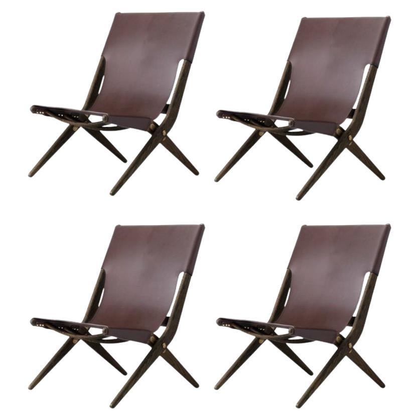 Pair of Ebert Wels Folding Chairs of Stained Wood and Rope at 1stDibs