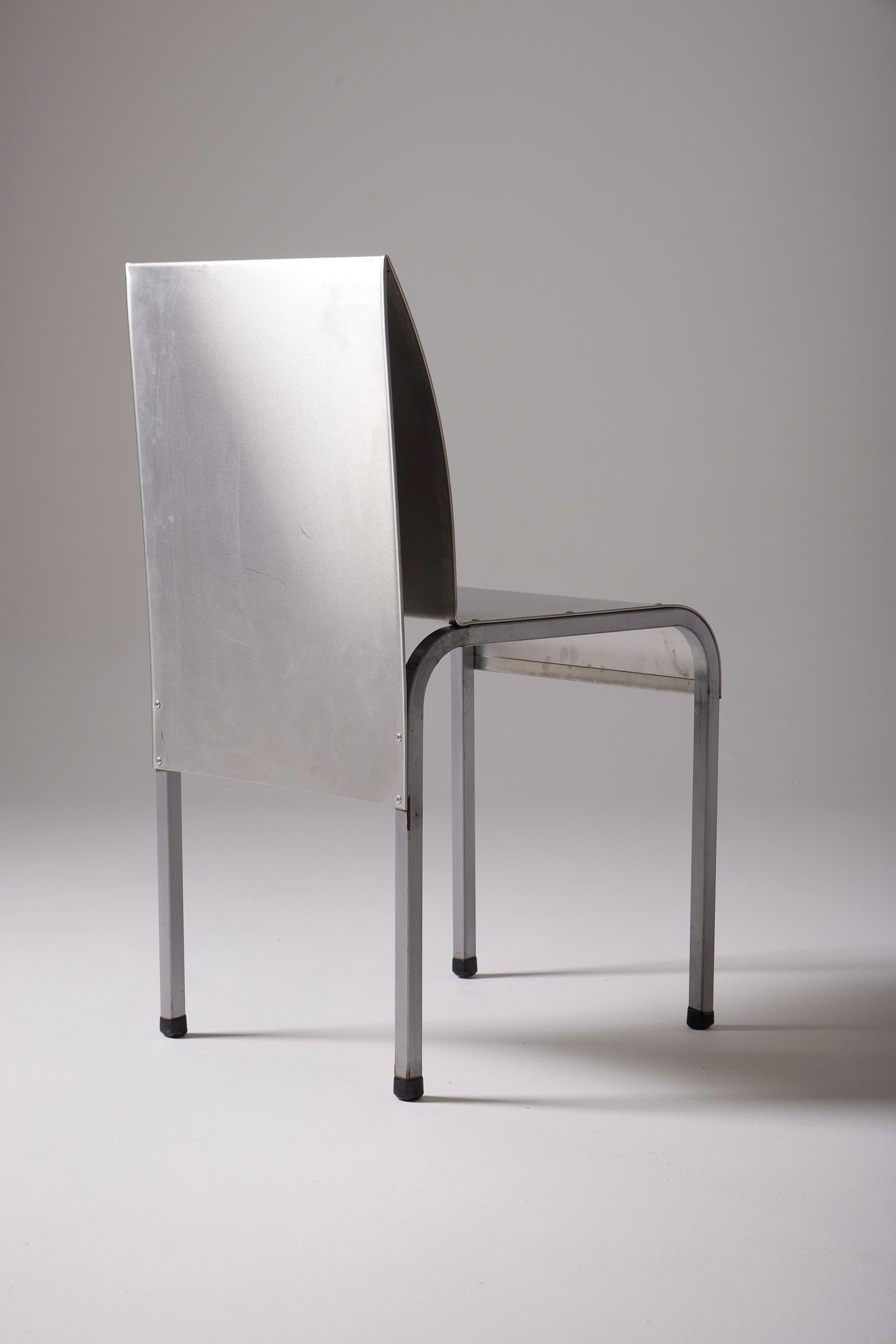 Ensemble de 4 chaises en métal brossé 3