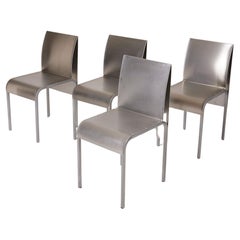 Used Set of 4 brushed metal chairs