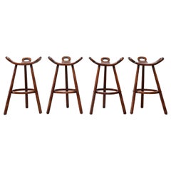 Set of 4 Brutalist' Bar Stools