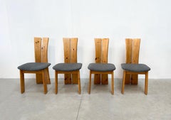 Set of 4 Brutalist Oak Chairs