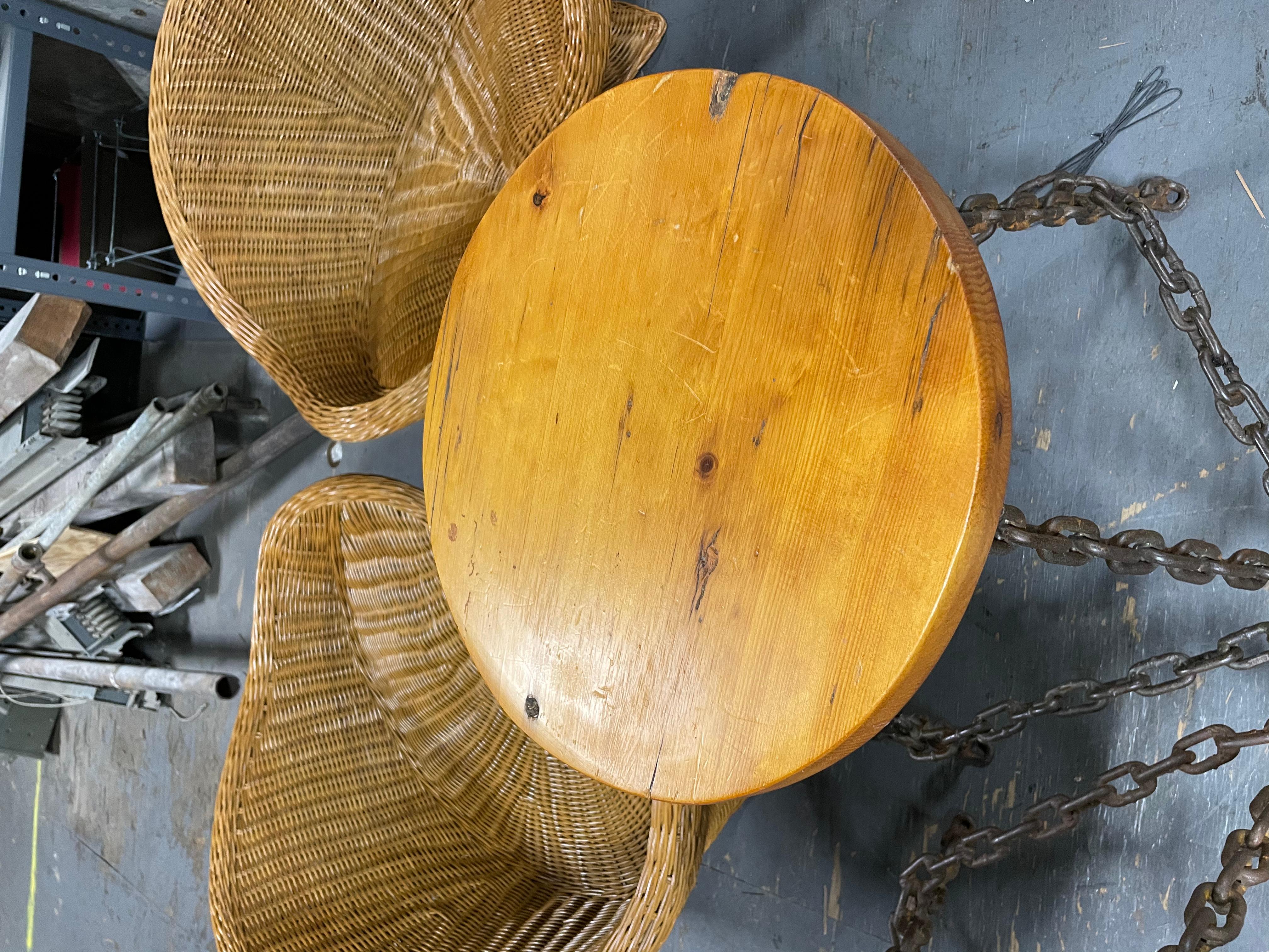 Set of 4 Brutalist Welded Marine Chain and Wood Bar Stools - 1970's For Sale 4