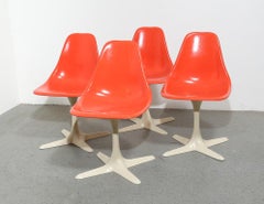 Ensemble de 4 chaises Tulip en fibre de verre de verre de type Burke