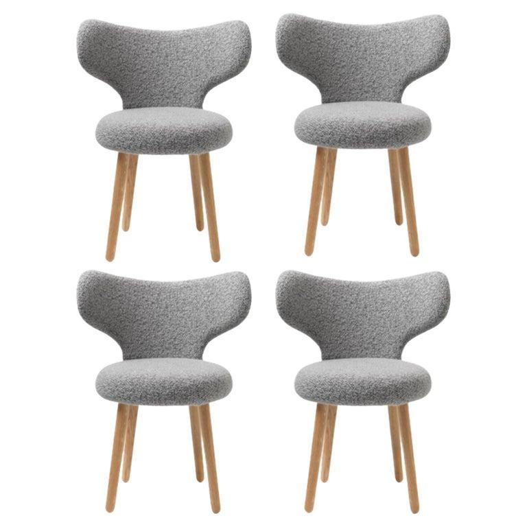 Set of 4 BUTE/Storr WNG chairs by Mazo Design
Dimensions: W 60 x D 50 x H 76 cm
Materials: Oak, Textile
Also available: DAW/Royal, KVADRAT/Hallingdal & Fiord, KVADRAT/ Vidar, DAW/Mcnutt, DEDAR/Artemidor, Sheepskin

The WNG chair’s rounded shape