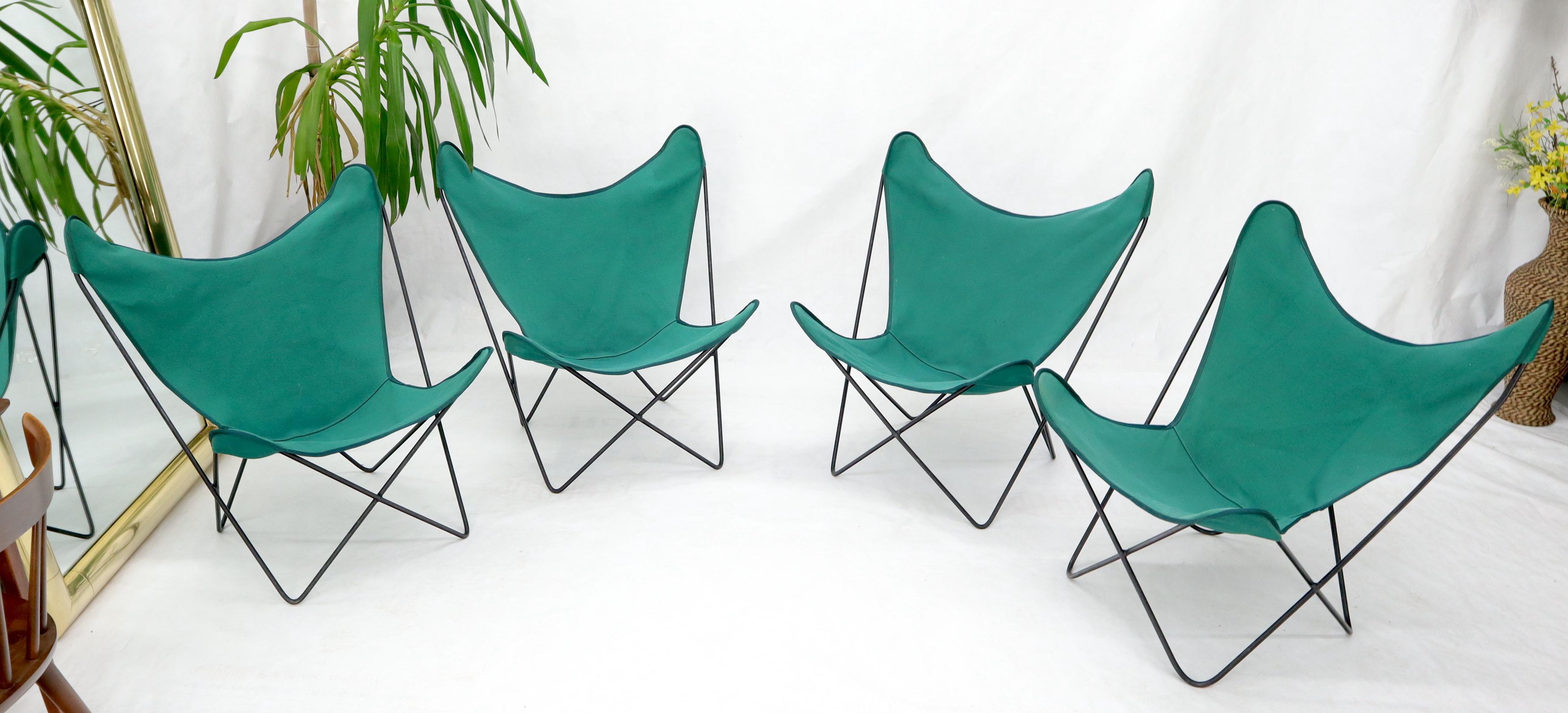 Mid-Century Modern Set of 4 Butterfly Sling Chairs