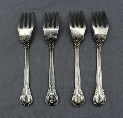 Set of 4 c. 1895-1950 Chantilly Sterling Fish Forks by Gorham