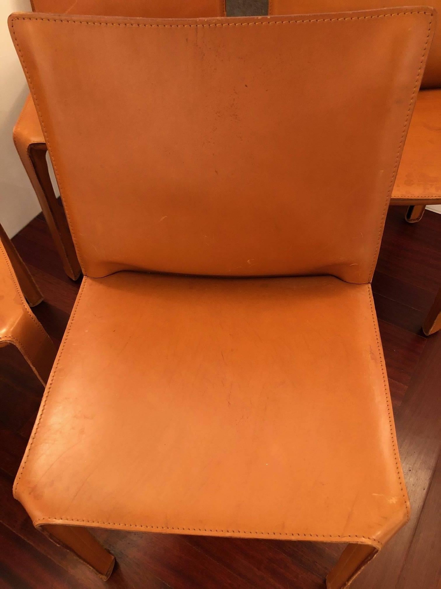 Set of Four Cab 412 Chairs by Cassina In Good Condition In Jersey City, NJ