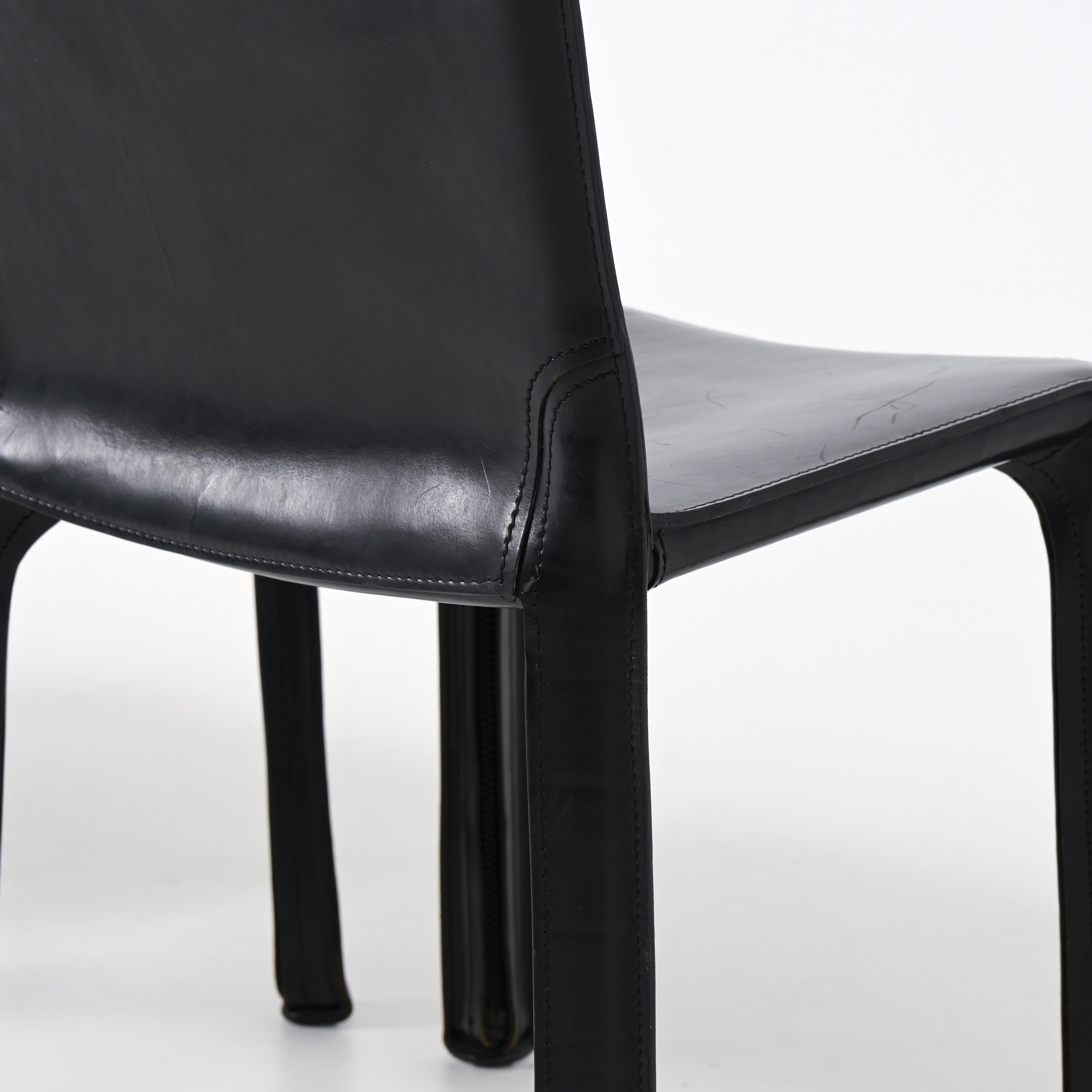 Acciaio Set di 4 sedie CAB di Mario Bellini per Cassina in vendita