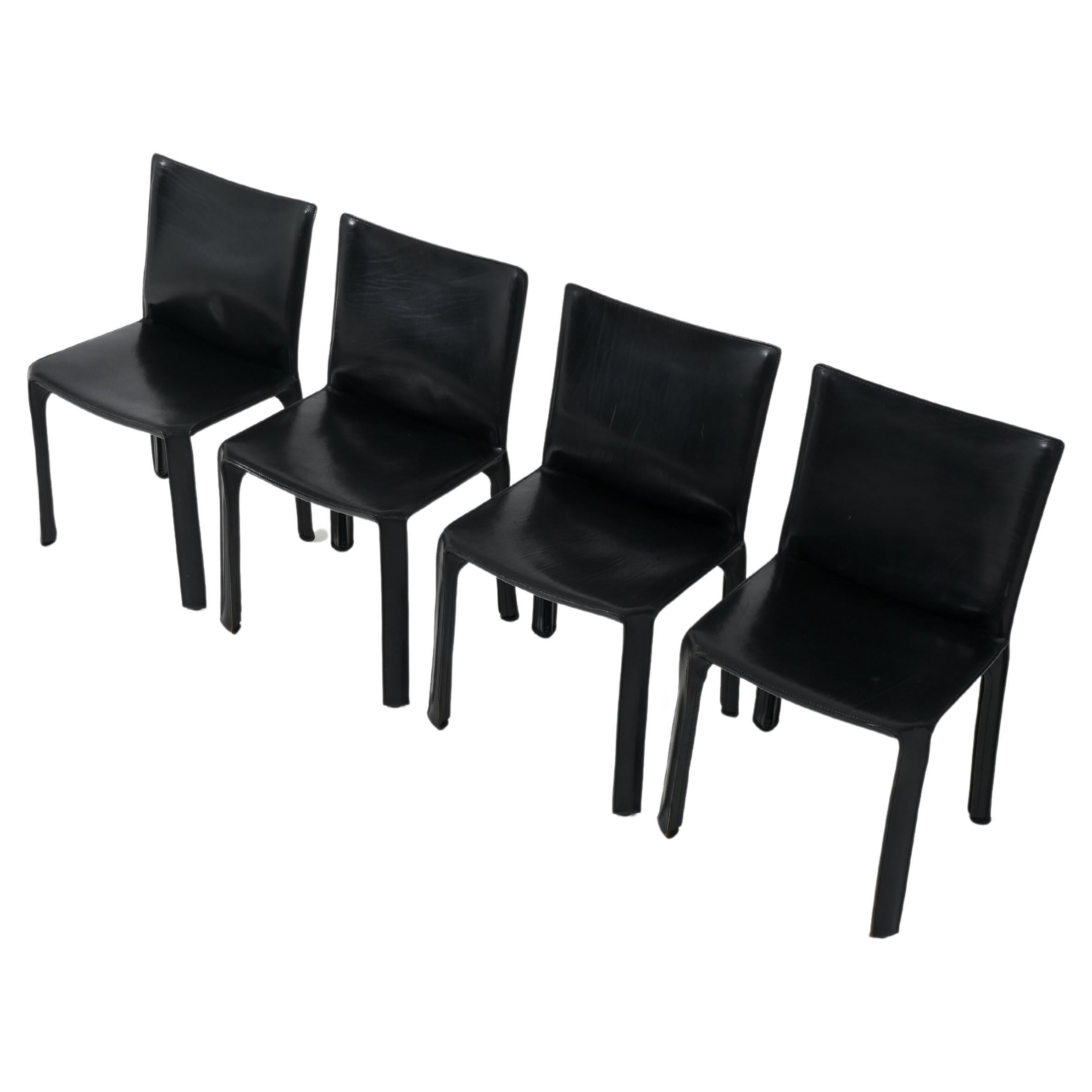 Set of 4 CAB Chairs by Mario Bellini for Cassina