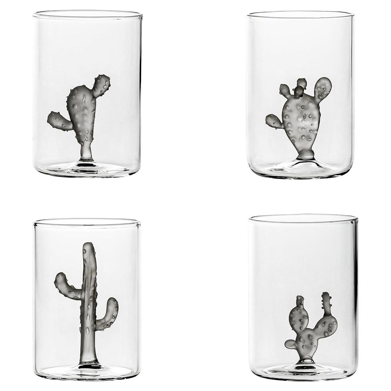 Set of 4 Cactus Glasses For Sale