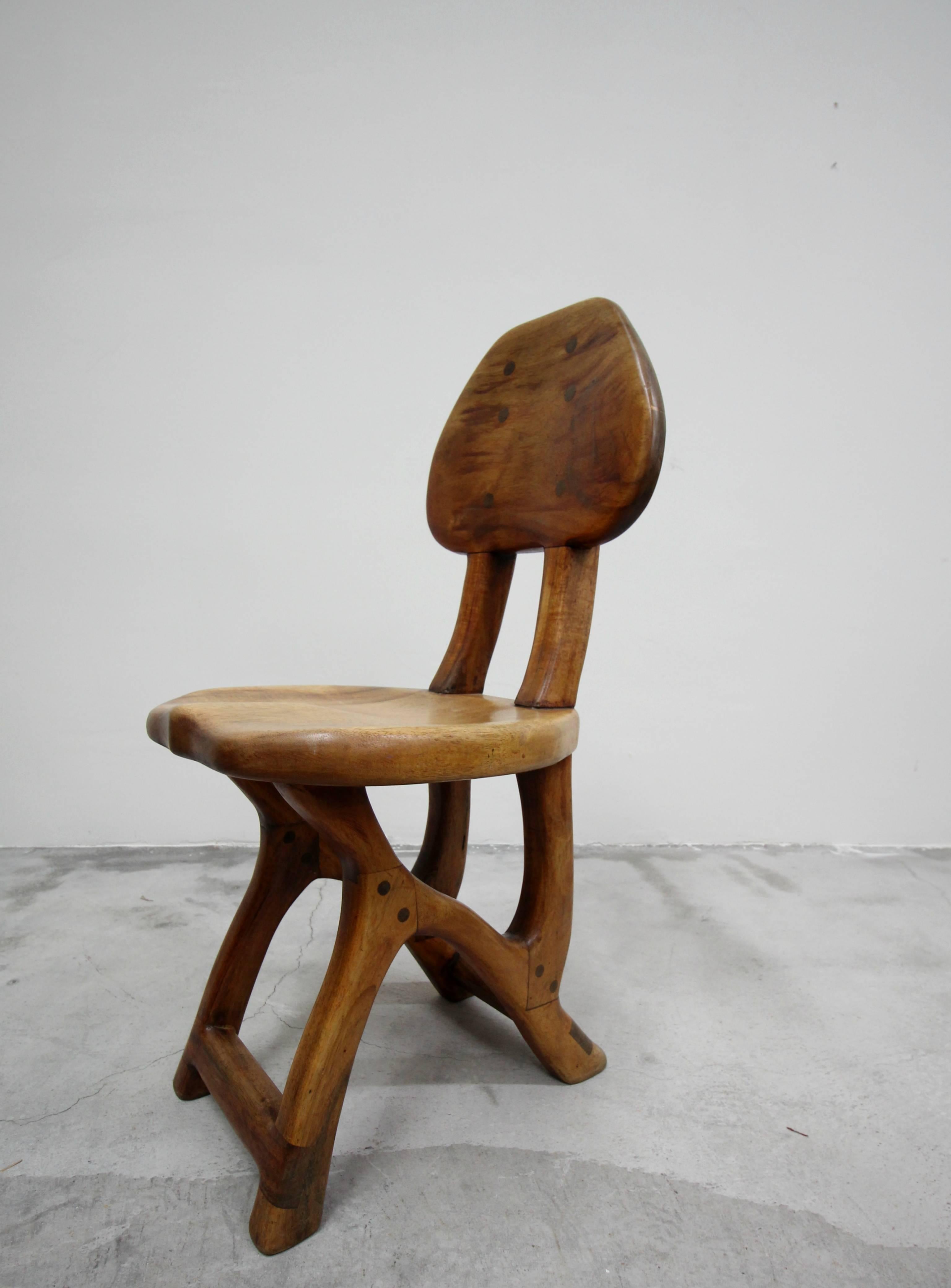 Set of 4 California Modern Primitive Studio Craft Wood Chairs 2