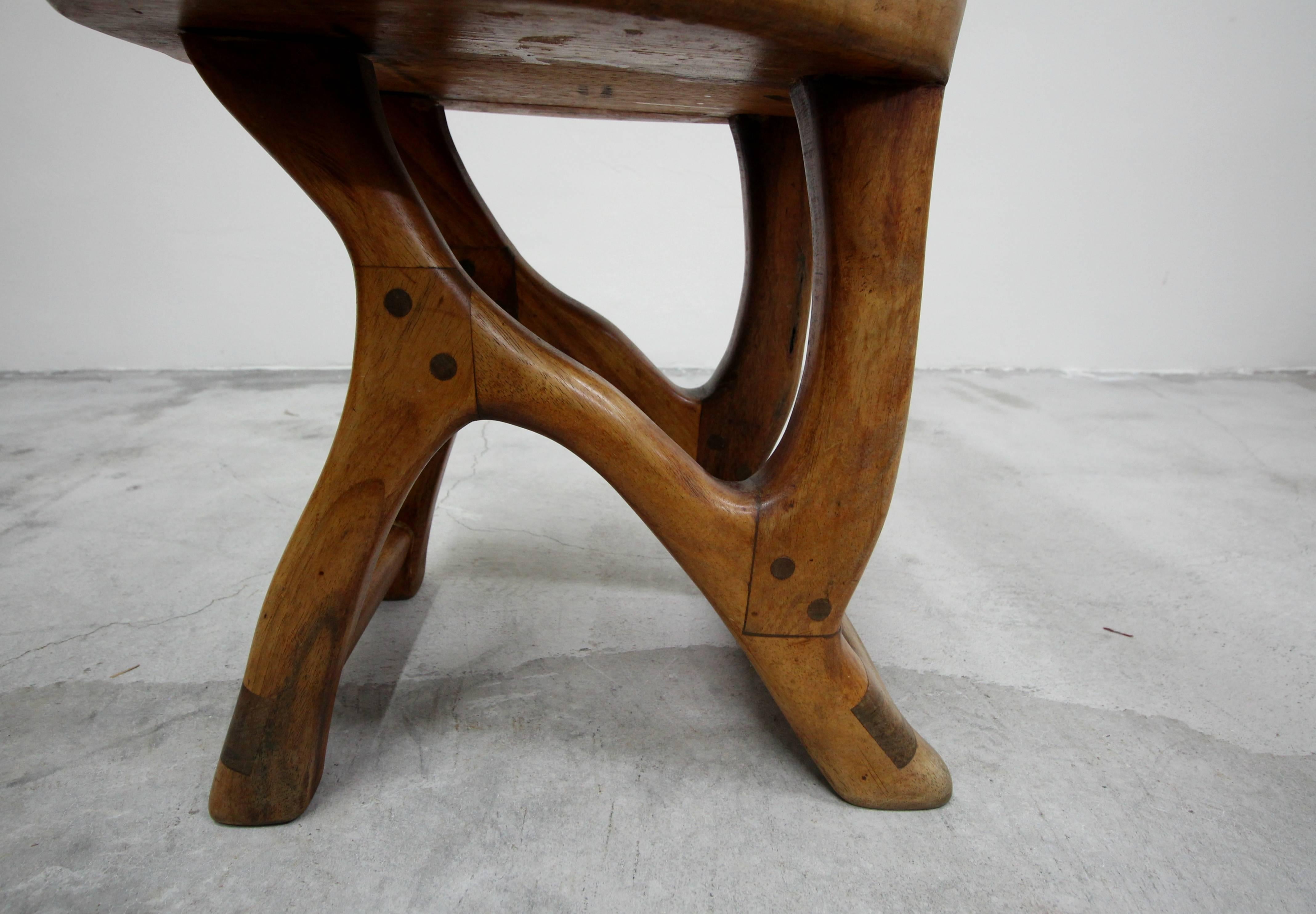 Set of 4 California Modern Primitive Studio Craft Wood Chairs 3