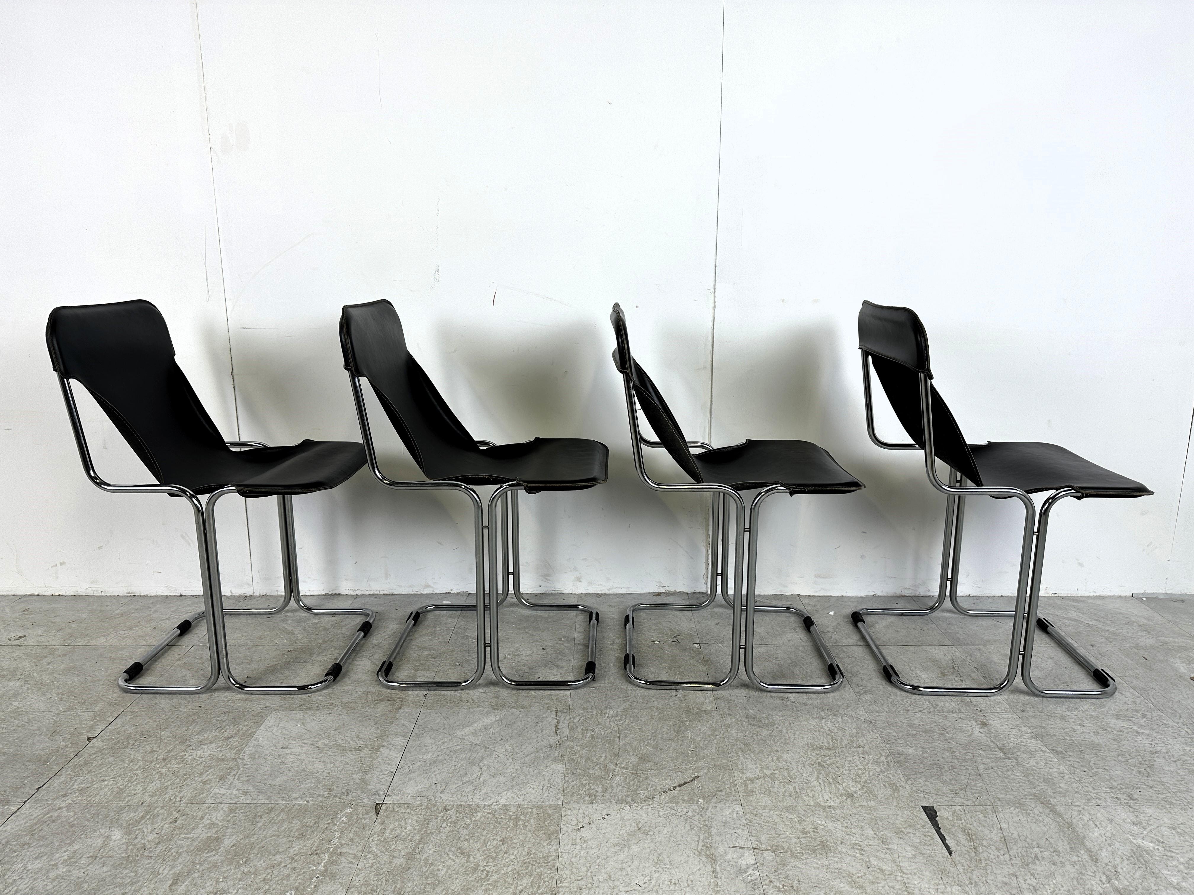 Italian set of 4 Calla chairs by Antonio Ari Colombo dining chairs, 1970s