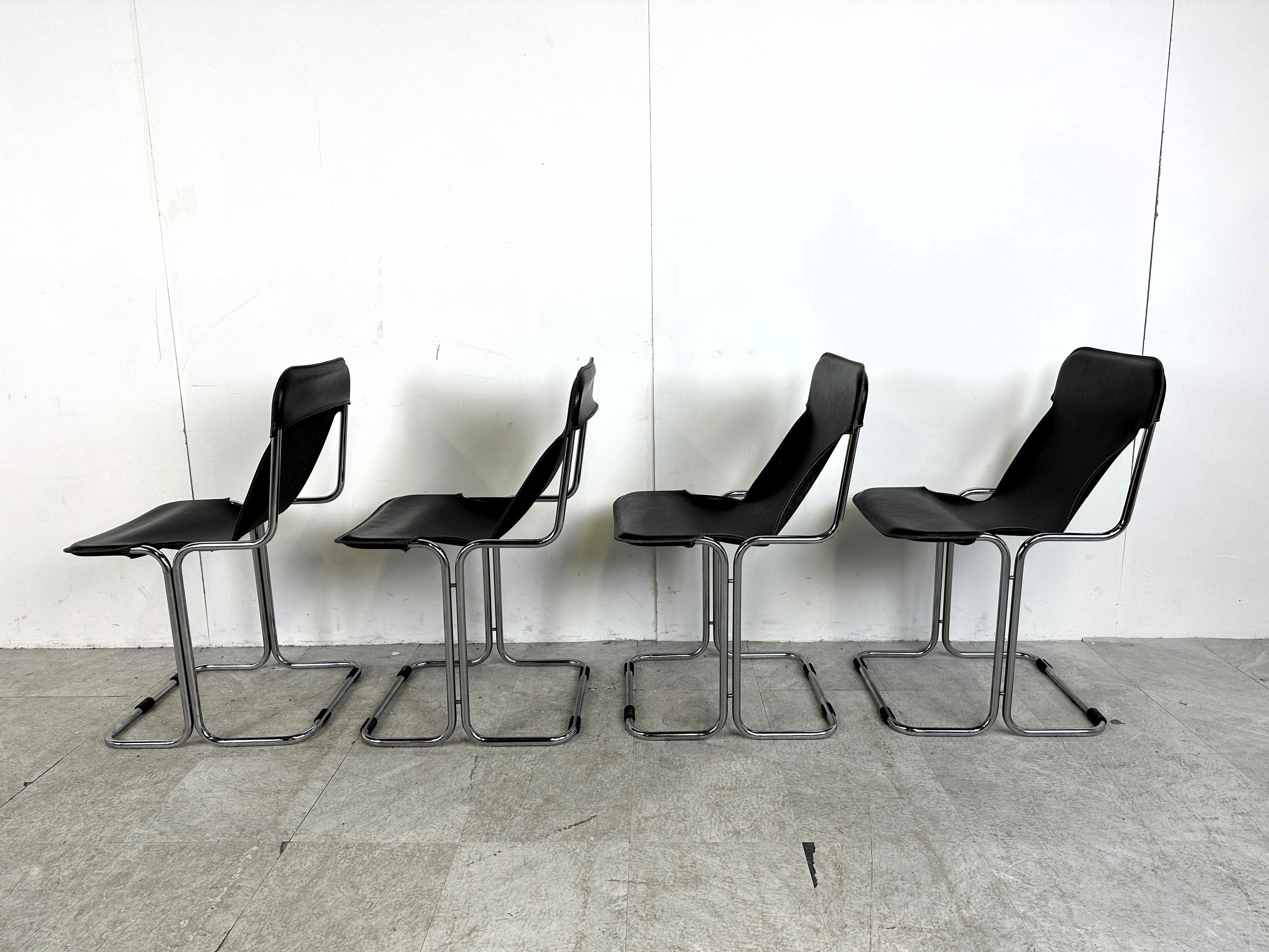 Fin du 20e siècle Ensemble de 4 chaises de salle à manger Calla d'Antonio Ari Colombo, années 1970