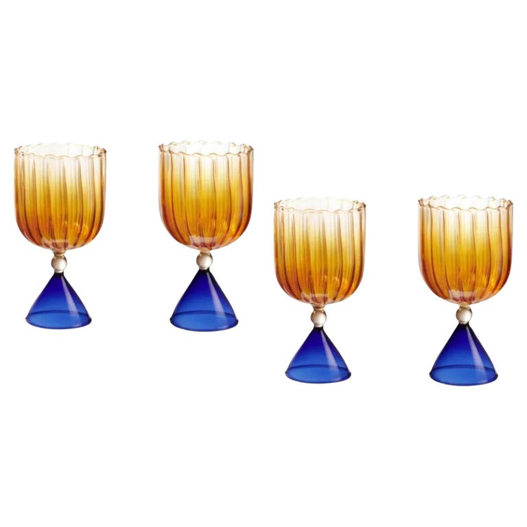Serena Confalonieri Set of 4 Calypso Wine Glasses, New, Offered by Galerie Philia Furniture