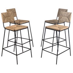 Set of 4 'Campagne' Counter Height Stools by Design Frères