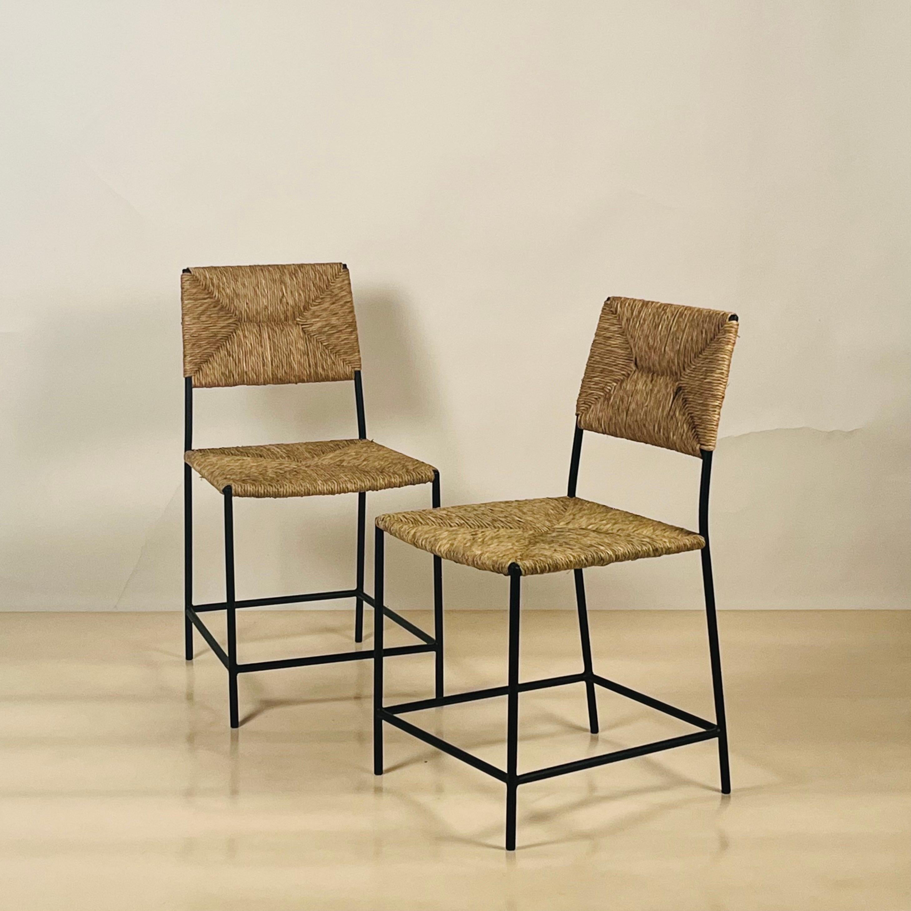 Organic Modern Set of 4 'Campagne' Dining Chairs by Design Frères For Sale