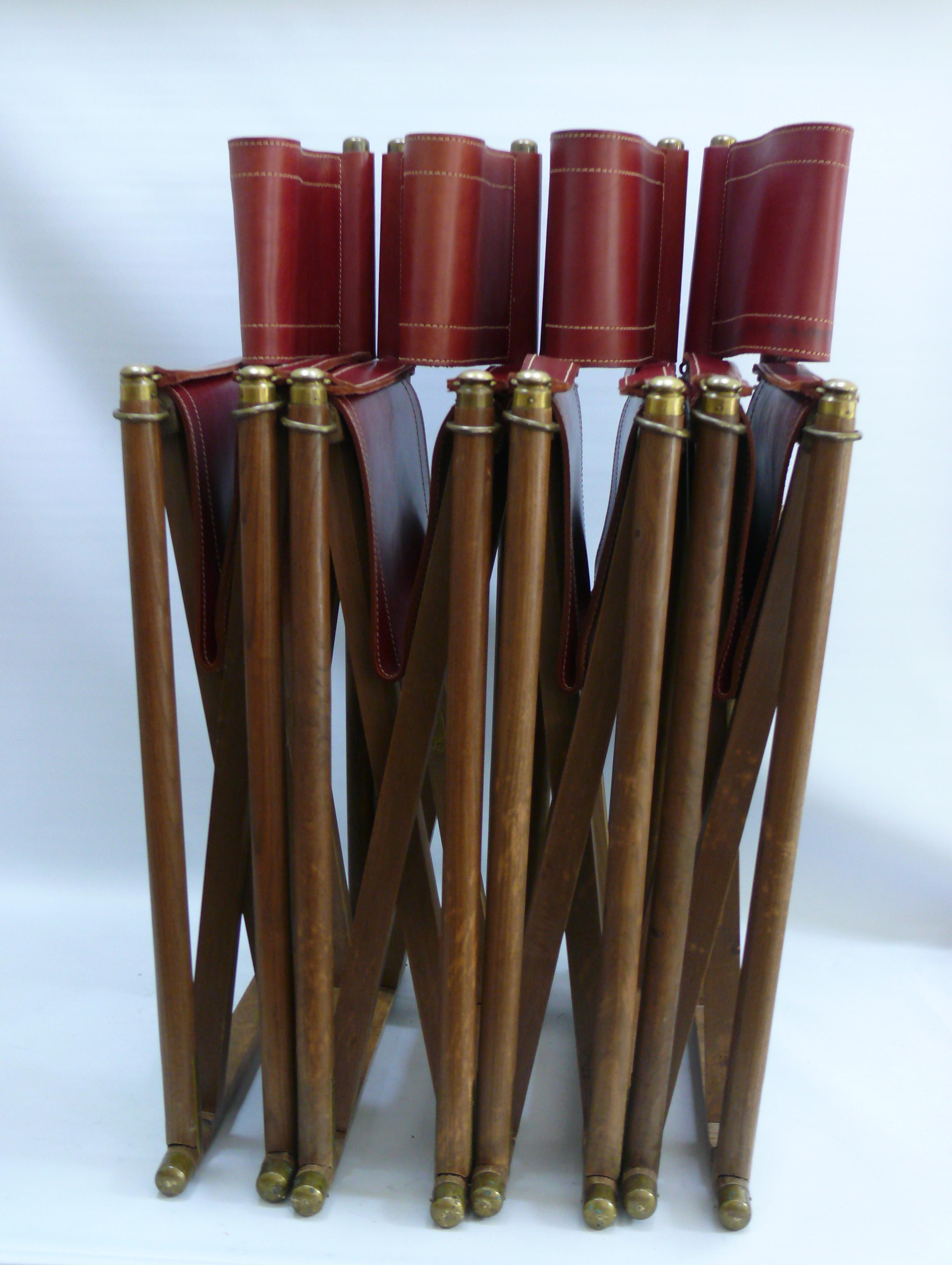 Juego de 4 sillas de campaña  - Sillas Safari plegables - Almazan, España Años 60 en venta 7