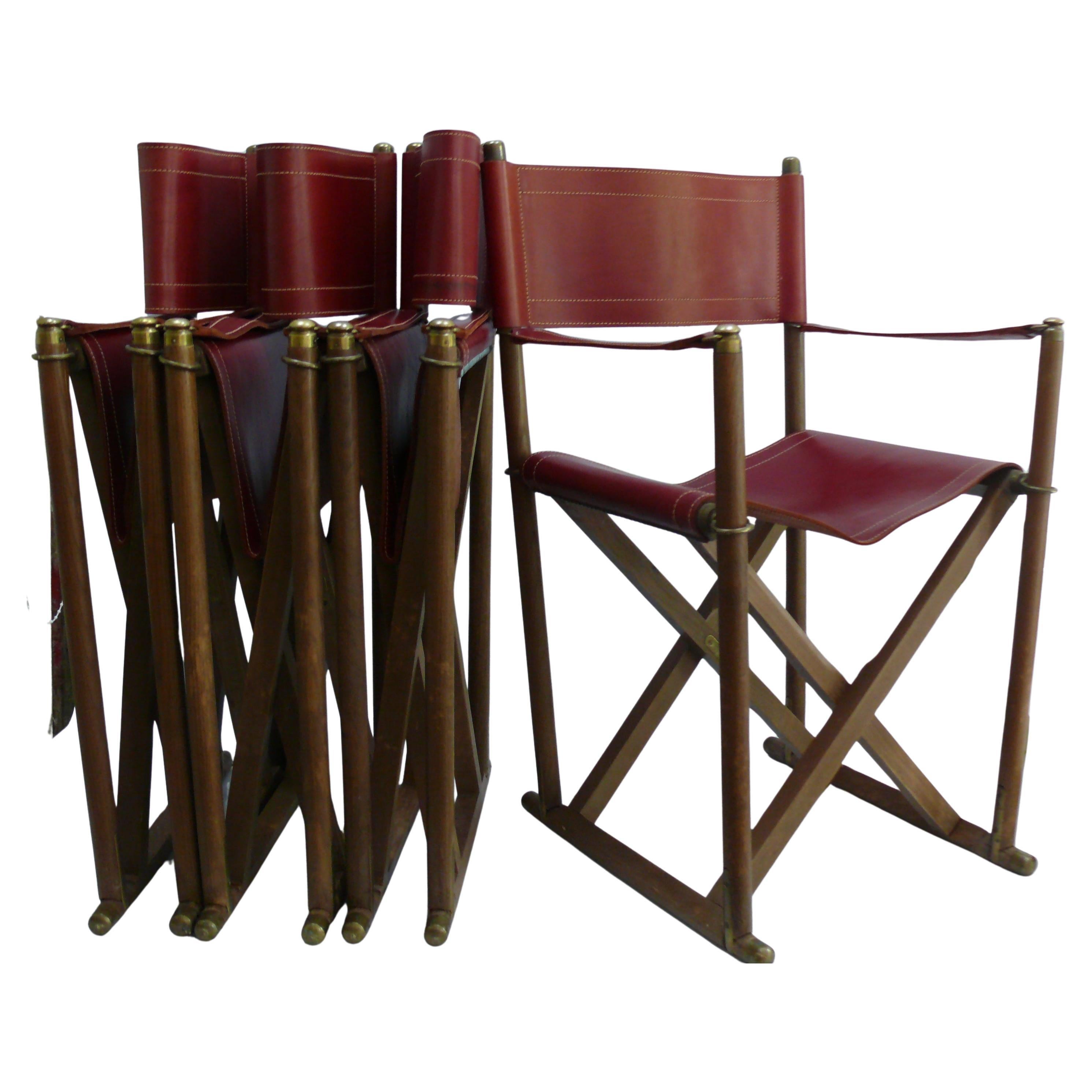 4 Foldable Campaign/Safari Chairs Like Mogens Koch MK 16 - Almazan, Spain 1960s