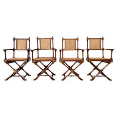 Set of 4 Campaign Style Director's Armchairs