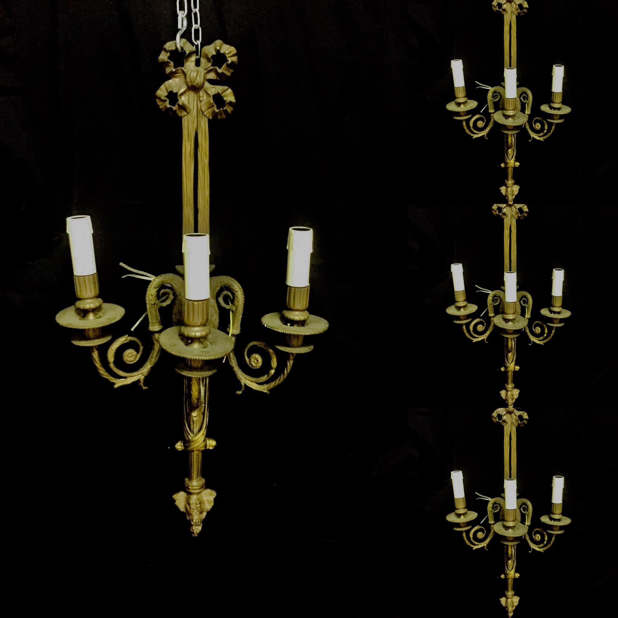 European Set of 4 Candlesticks Baroque Wall Lights Sconce Wall Light 1930 s