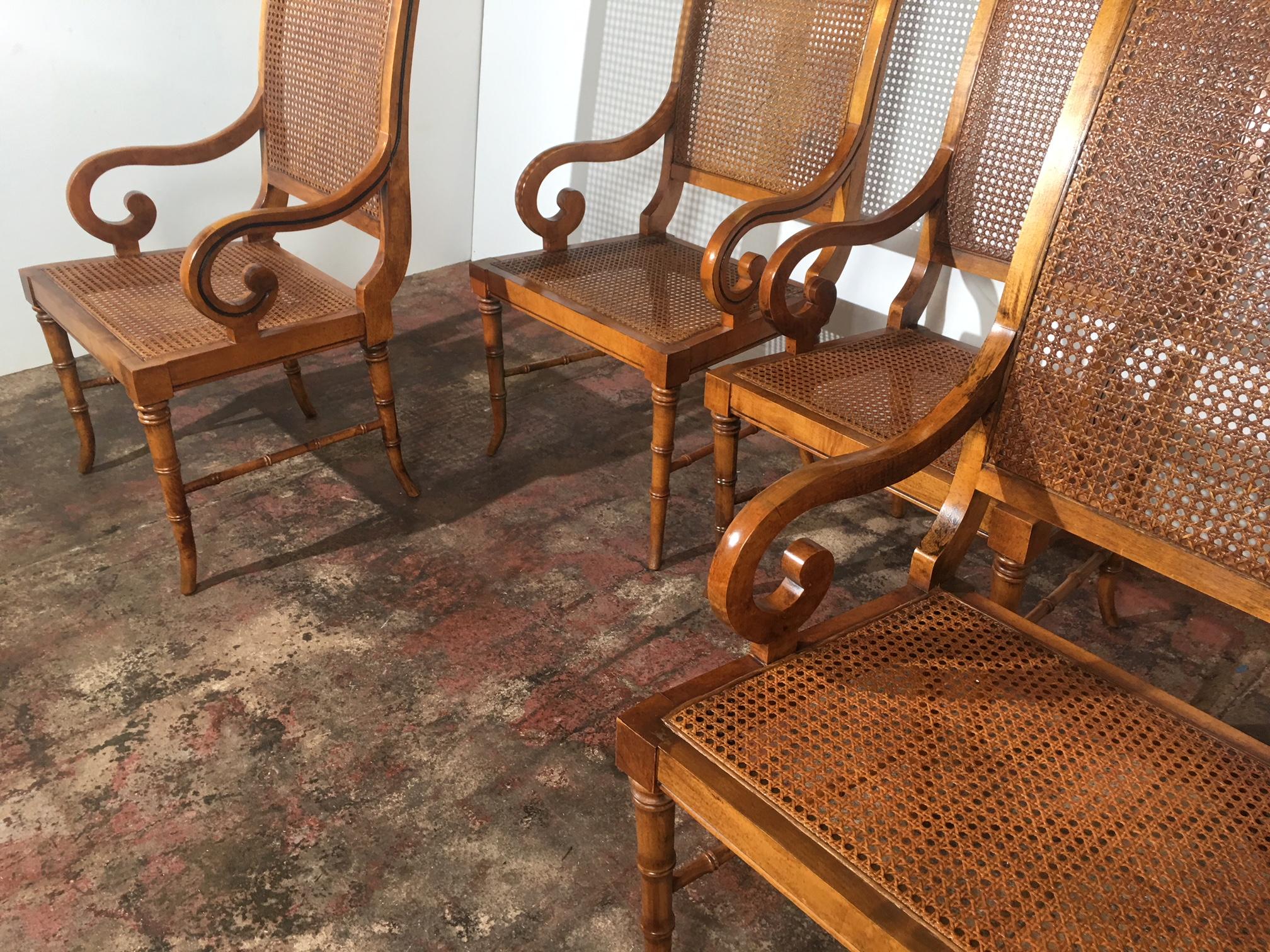 cane dining chair set of 4