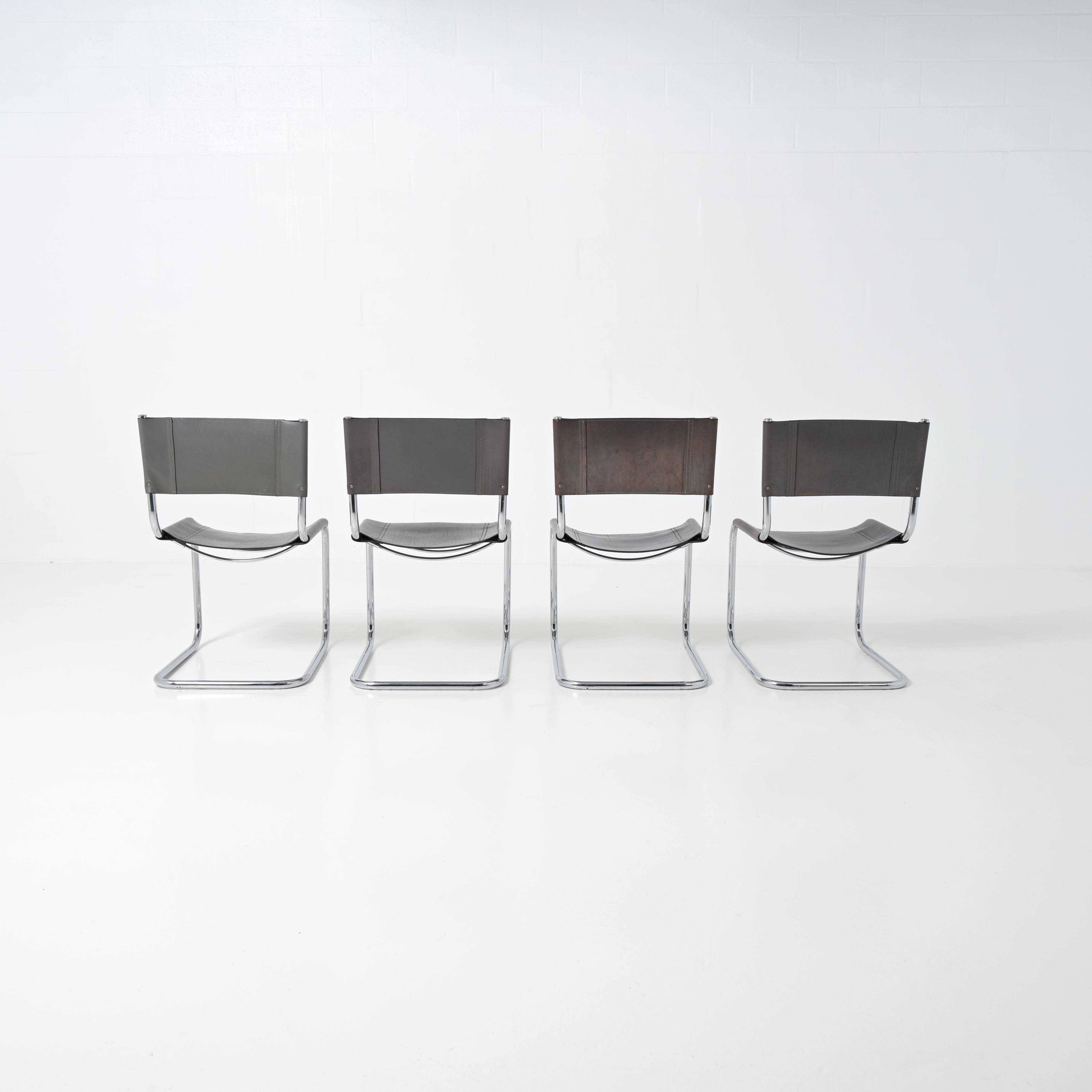 Set of 4 Cantilever Chairs by Mart Stam for Fasem For Sale 10