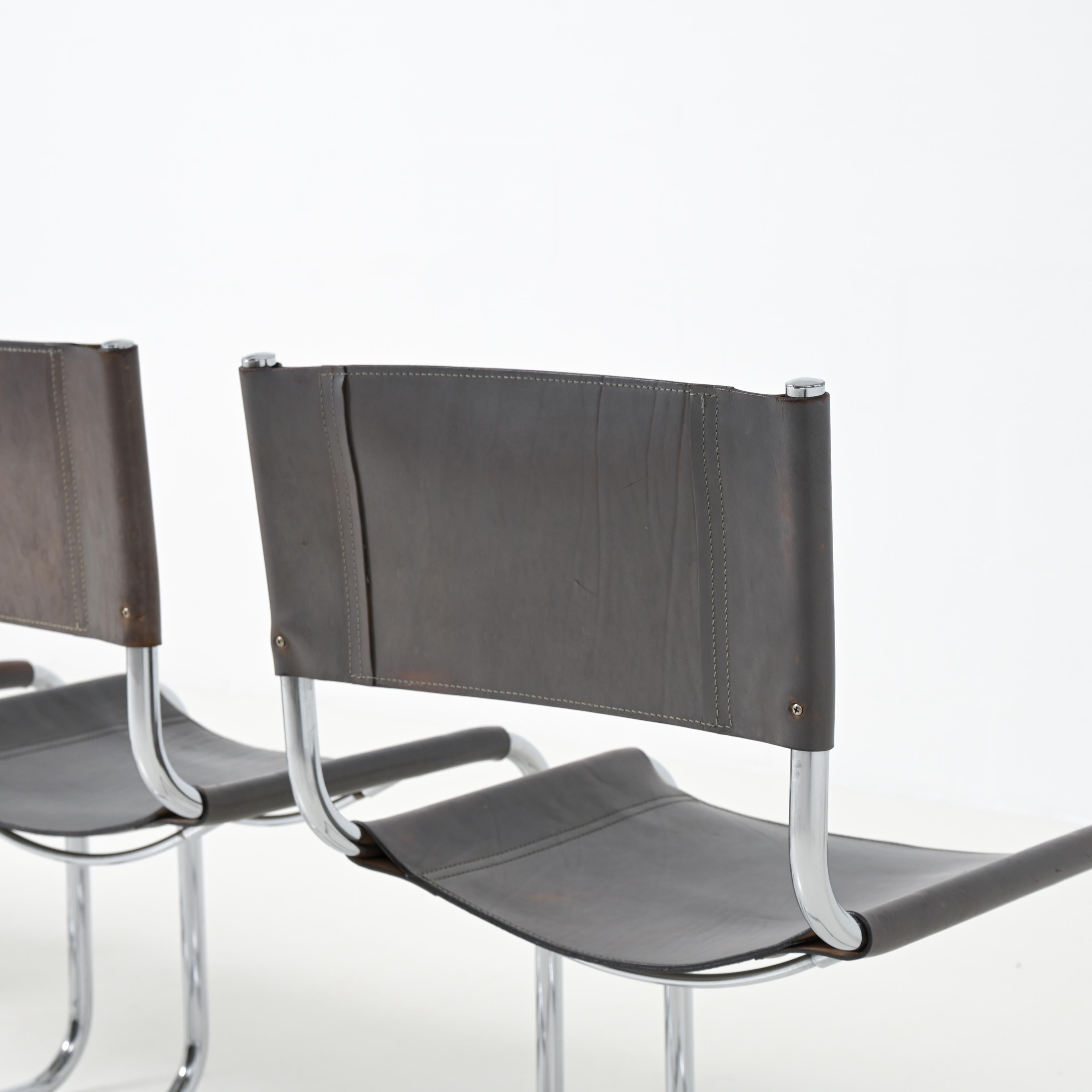 Set of 4 Cantilever Chairs by Mart Stam for Fasem For Sale 12