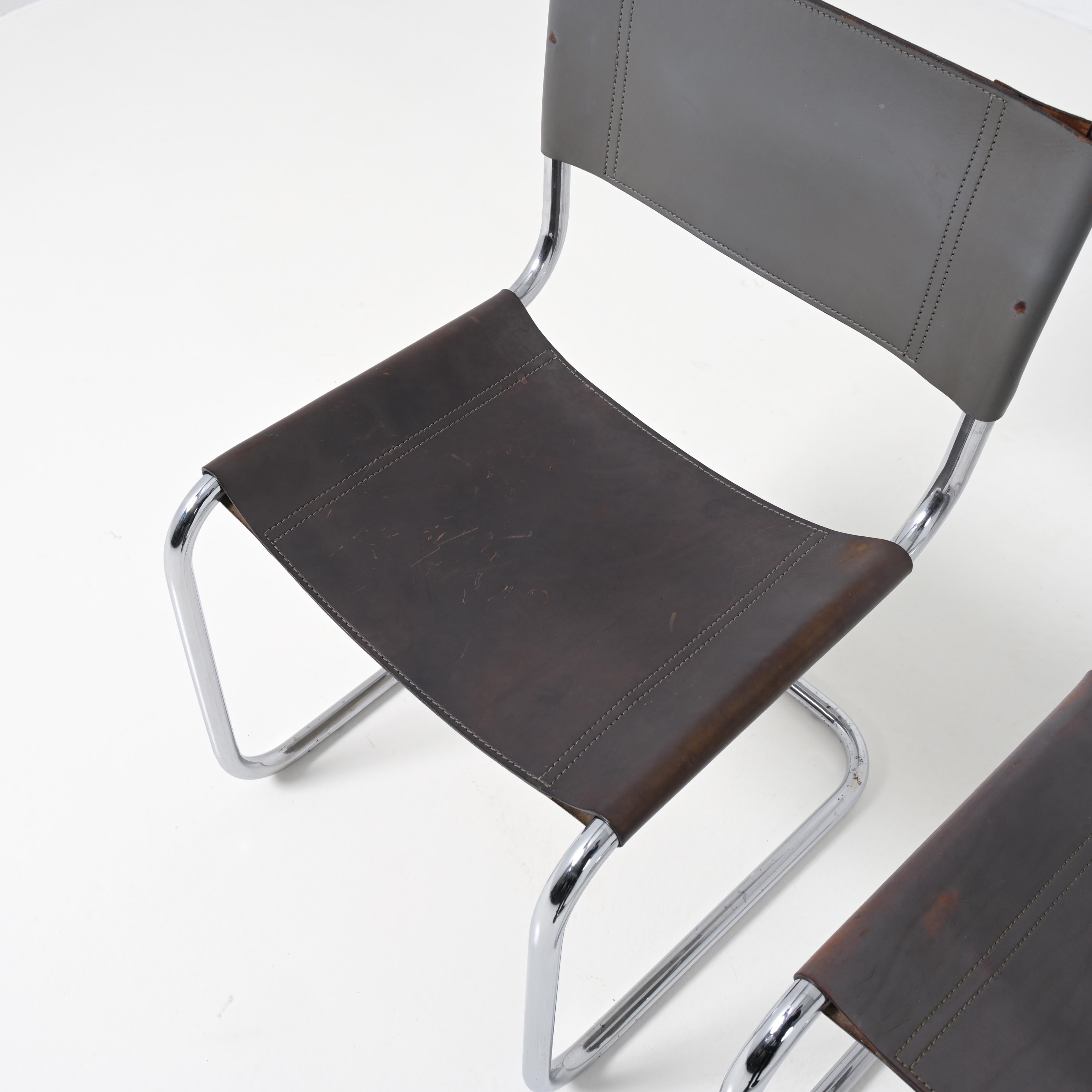 Set of 4 Cantilever Chairs by Mart Stam for Fasem For Sale 2
