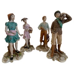 Set of 4 Capodimonte Porcelain Figurines, the "Four Seasons" Numbered Pieces