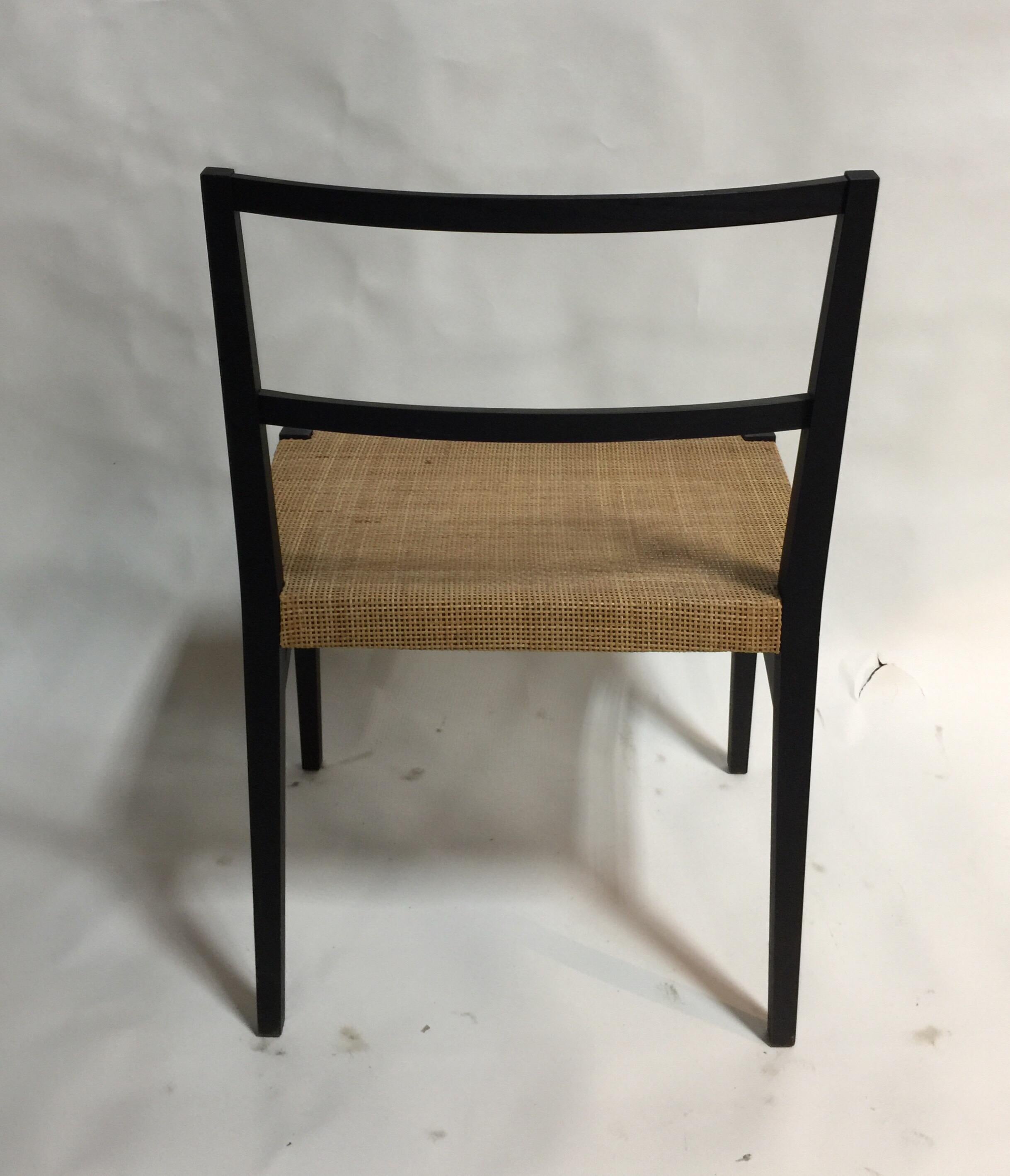 Set of 4 Cappellini Ebonized Wood and Cane Dining Chairs 4