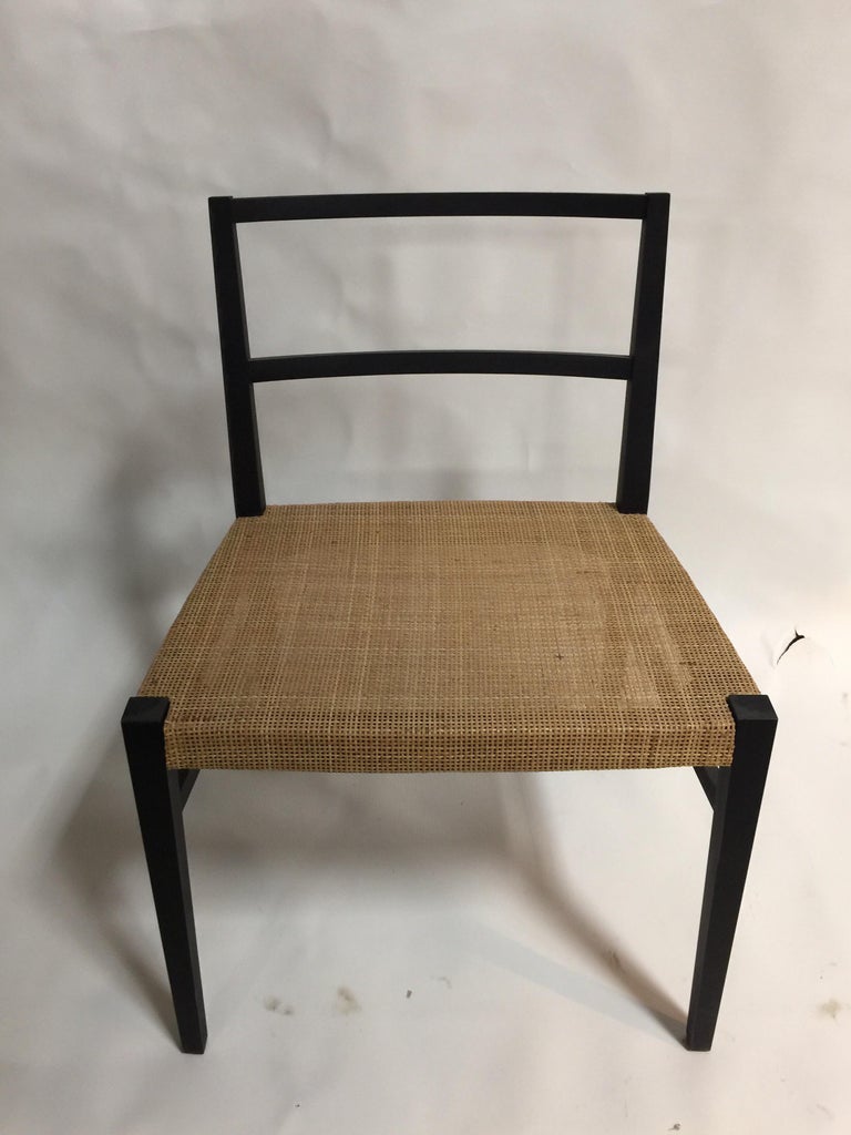 Set of 4 Cappellini Ebonized Wood and Cane Dining Chairs at 1stDibs