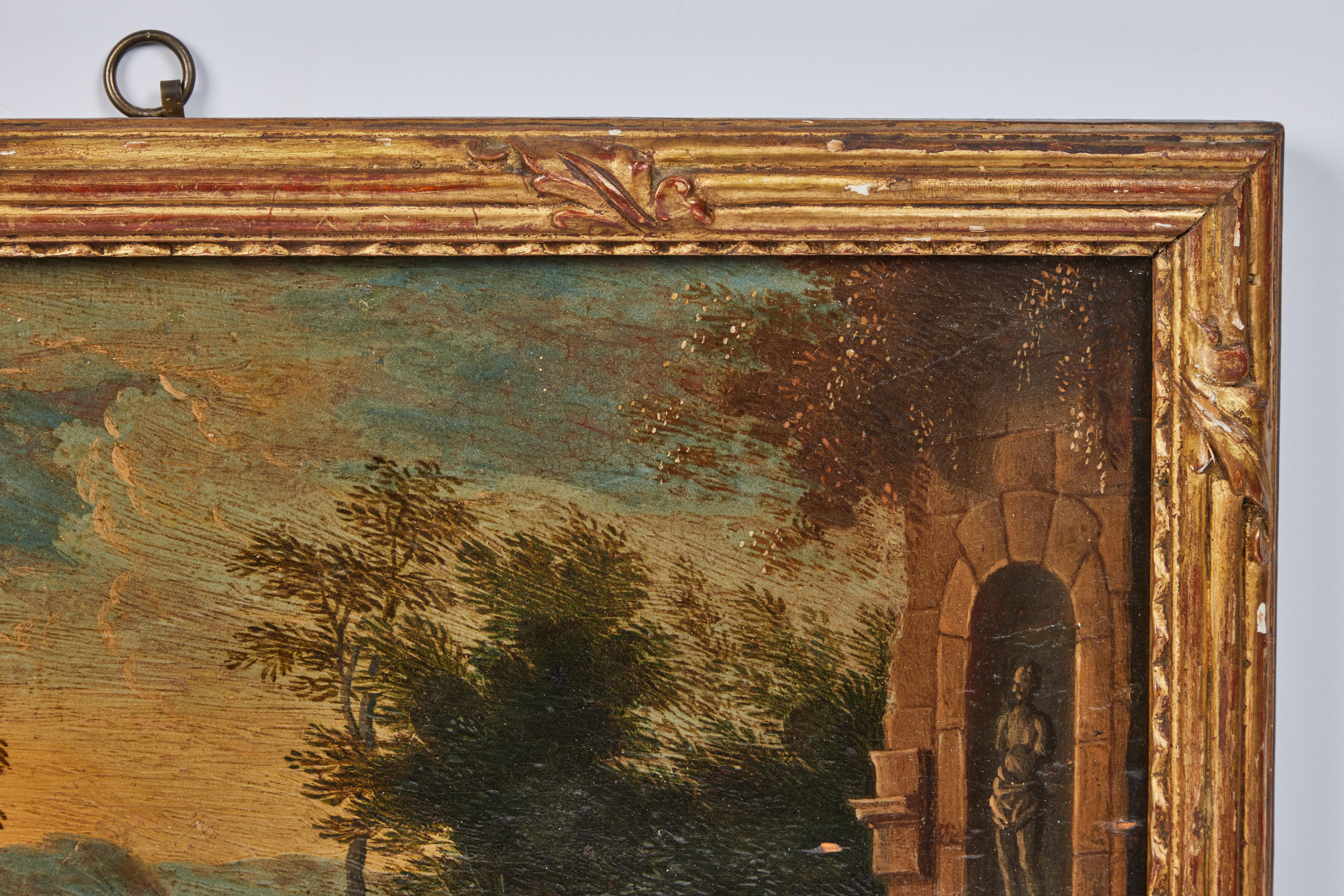 Wood Set of 4 Capriccio Landscape Paintings
