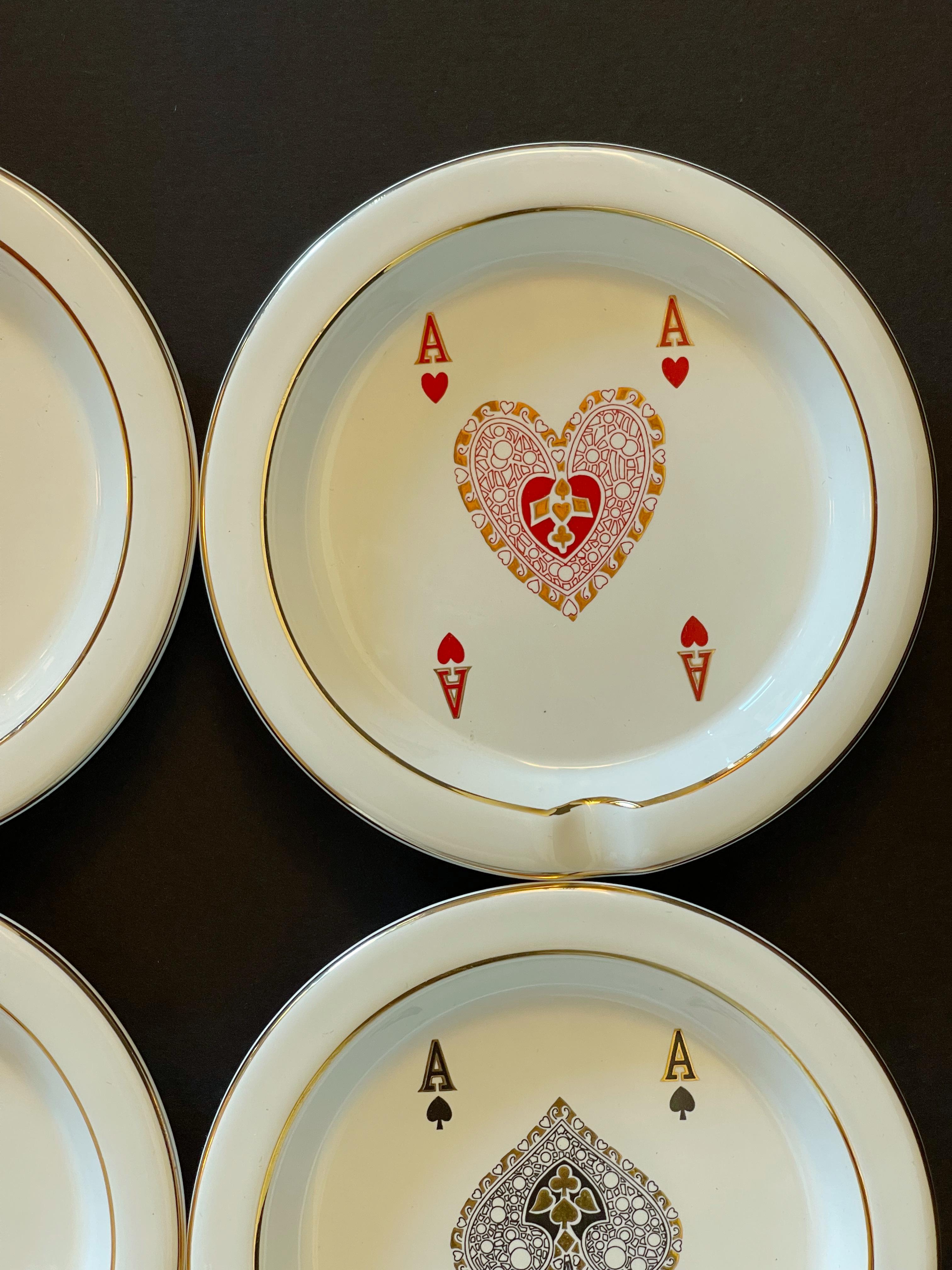 GUCCI Vintage Set of 4 Card Change Tray or Ashtrays For Sale 4