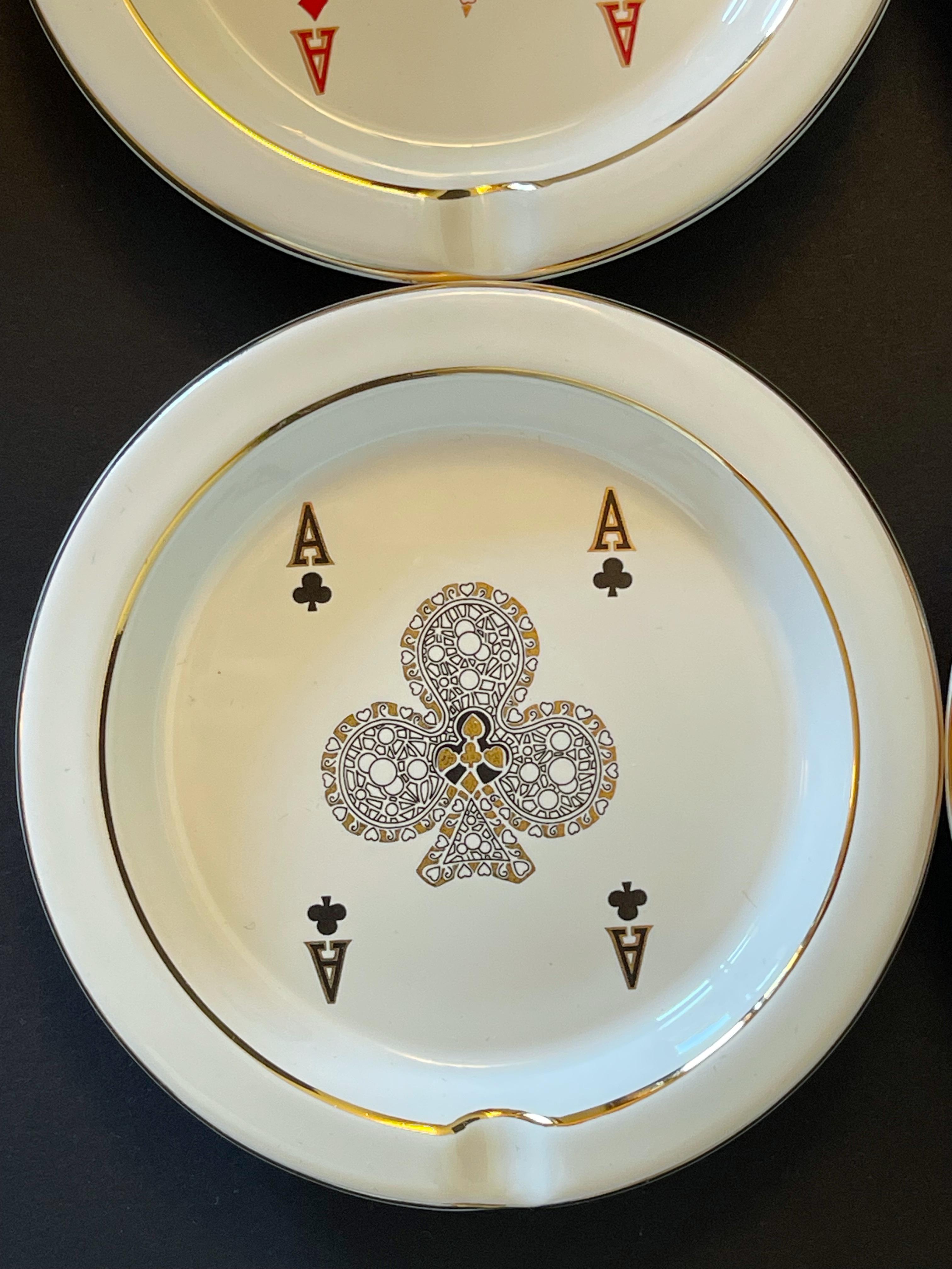 GUCCI Vintage Set of 4 Card Change Tray or Ashtrays For Sale 5