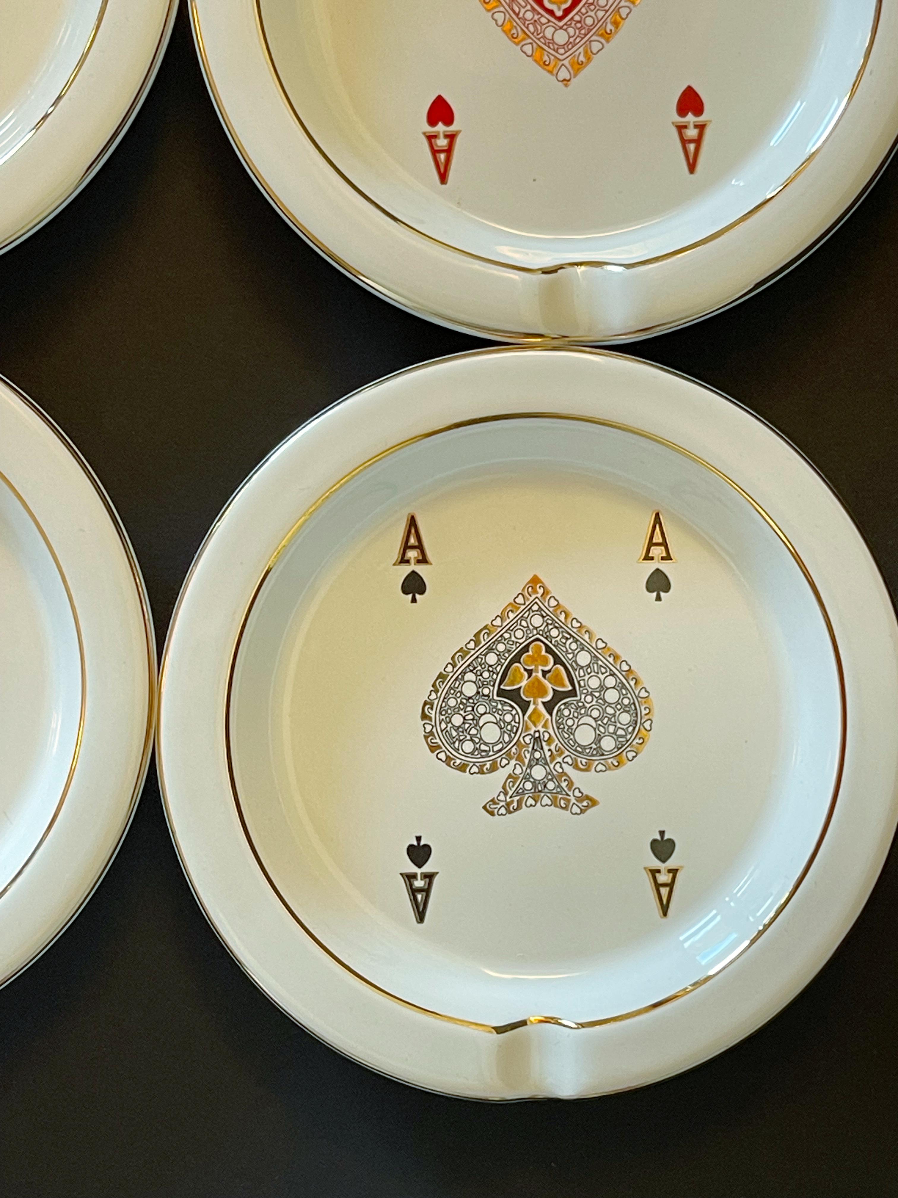 GUCCI Vintage Set of 4 Card Change Tray or Ashtrays For Sale 6
